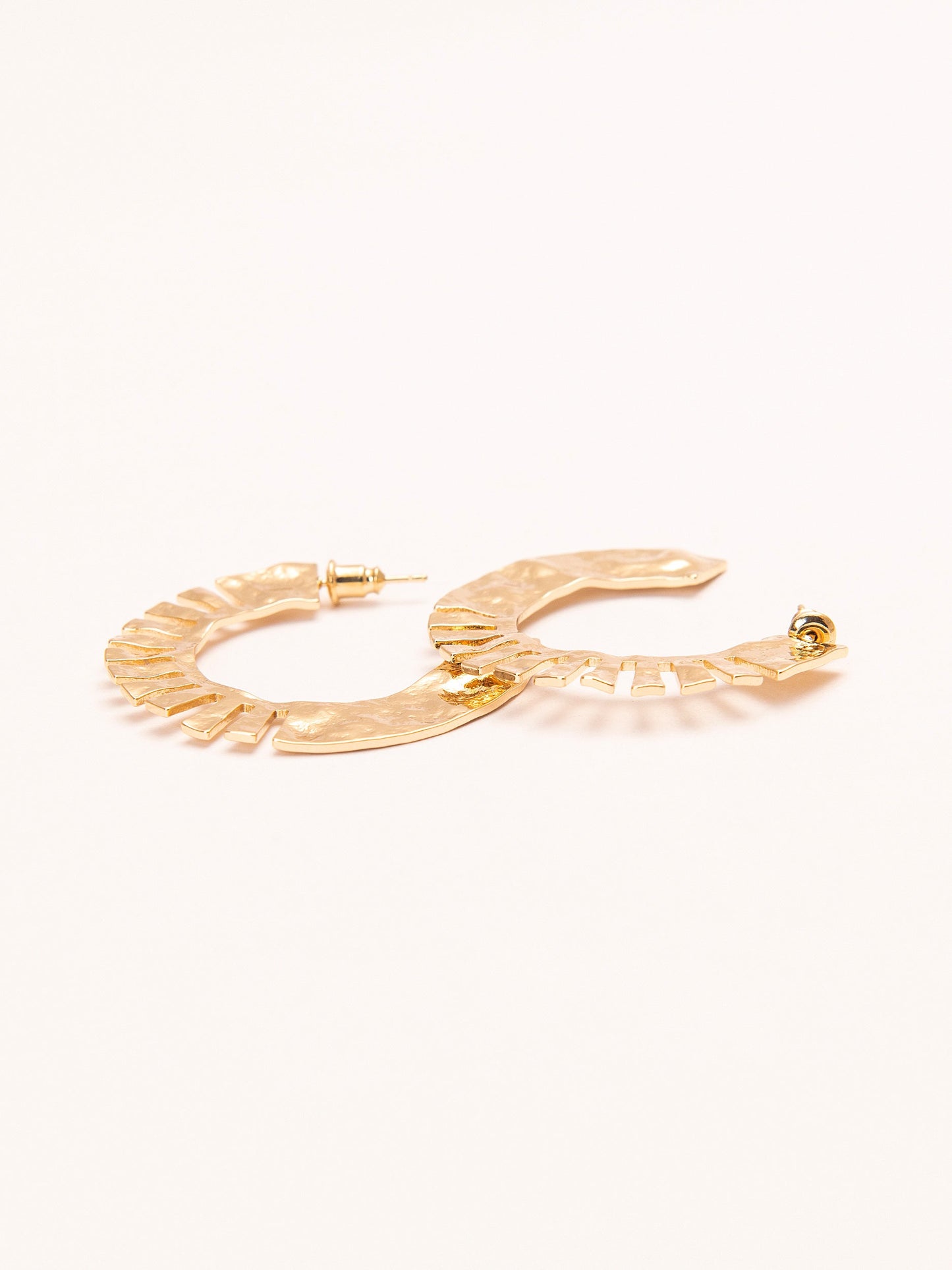 Carved C-Hoop Earrings
