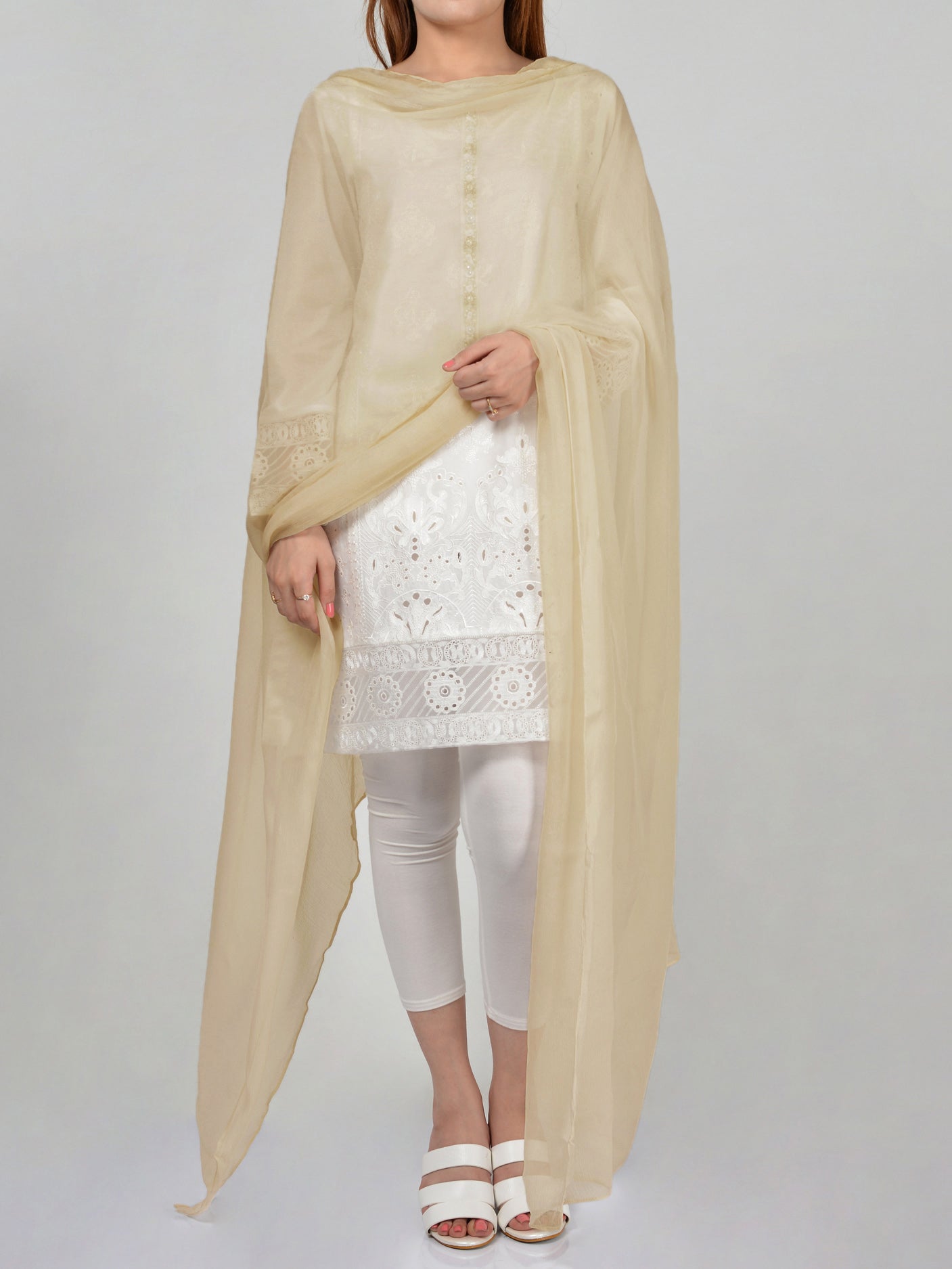 Dyed Chiffon Dupatta-Baby Pink