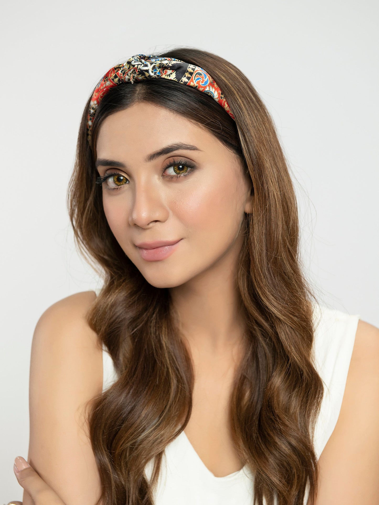 Printed Silk Knot Hair Band