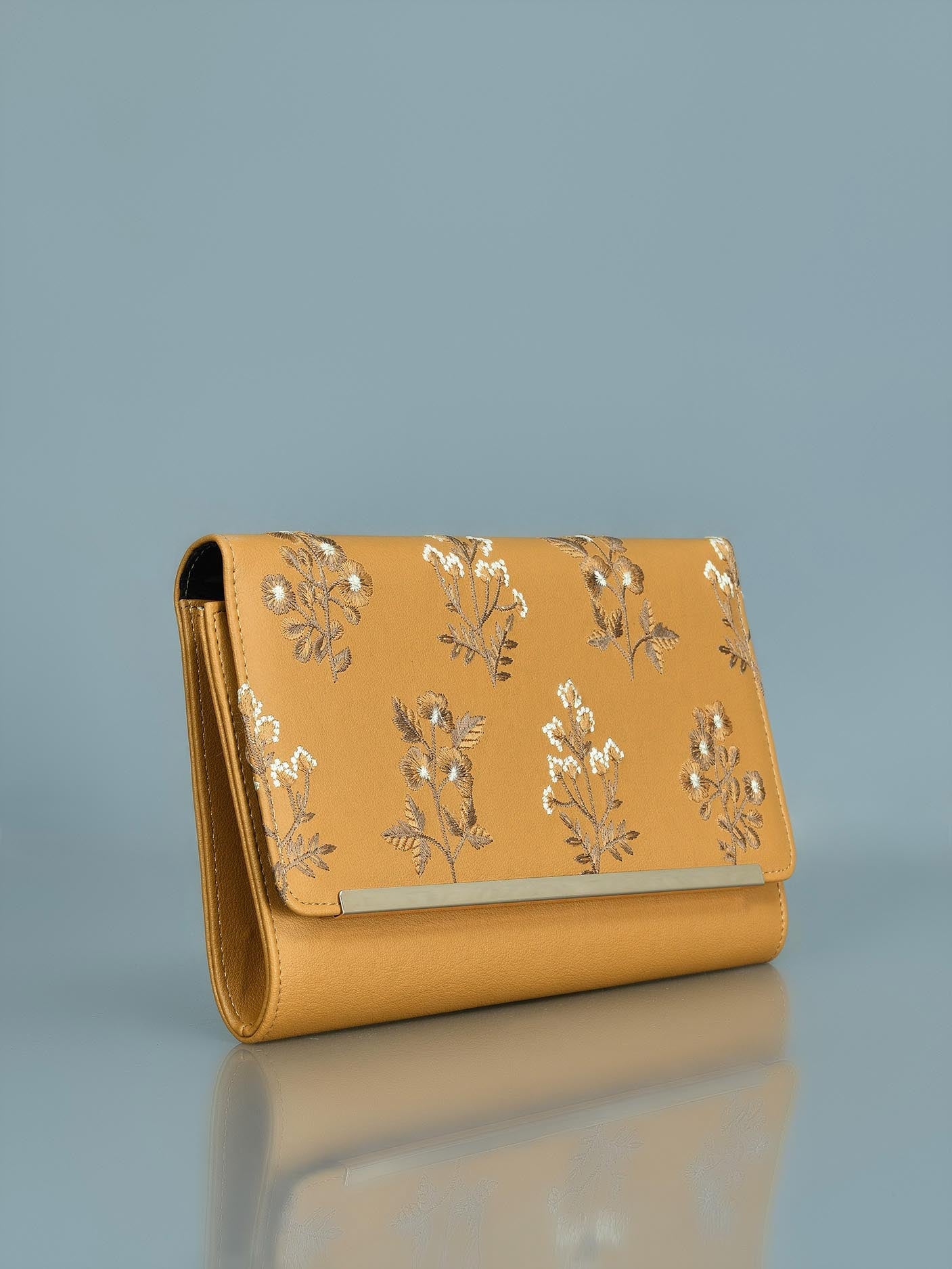 Floral Embroidered Clutch