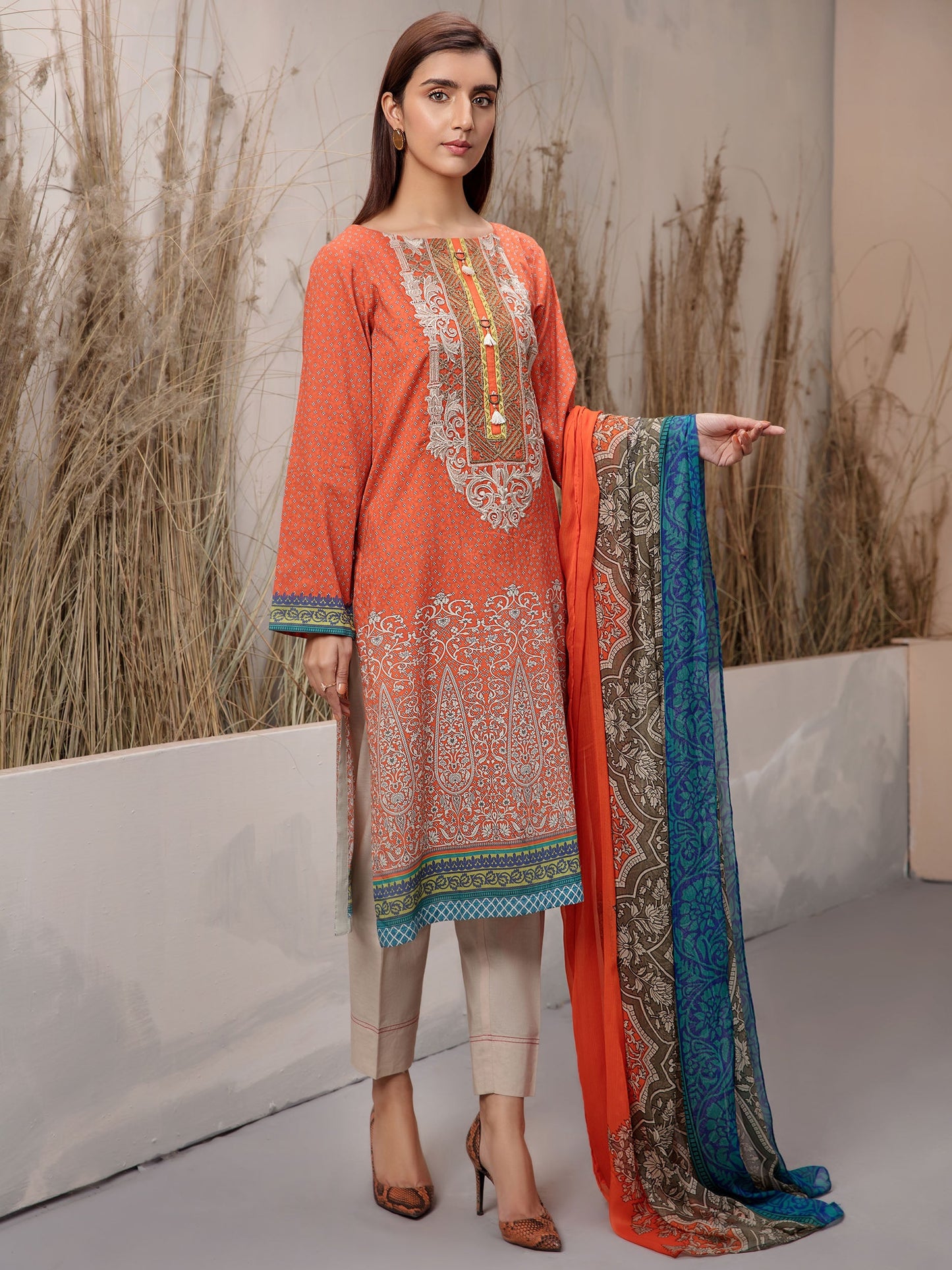 2-Piece Embroidered Lawn Suit