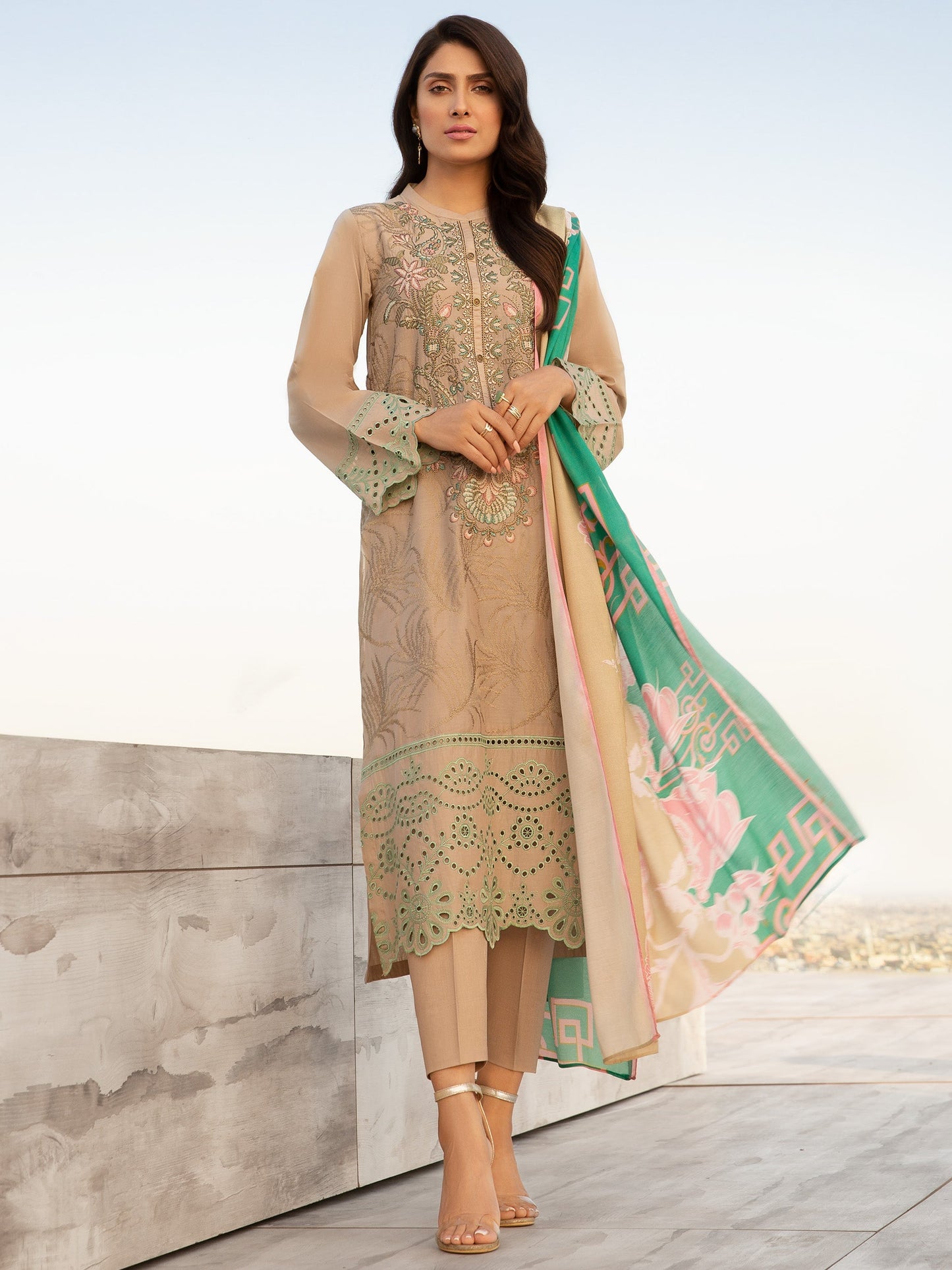 Embroidered Lawn Shiffly Suit