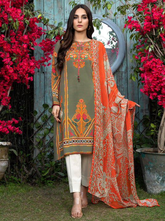 Printed Raw Silk 2 Piece Suit