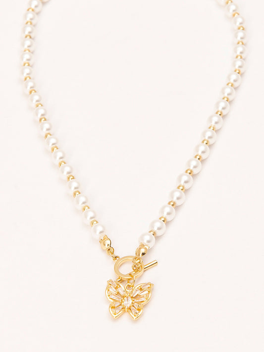 Butterfly Pearl Necklace