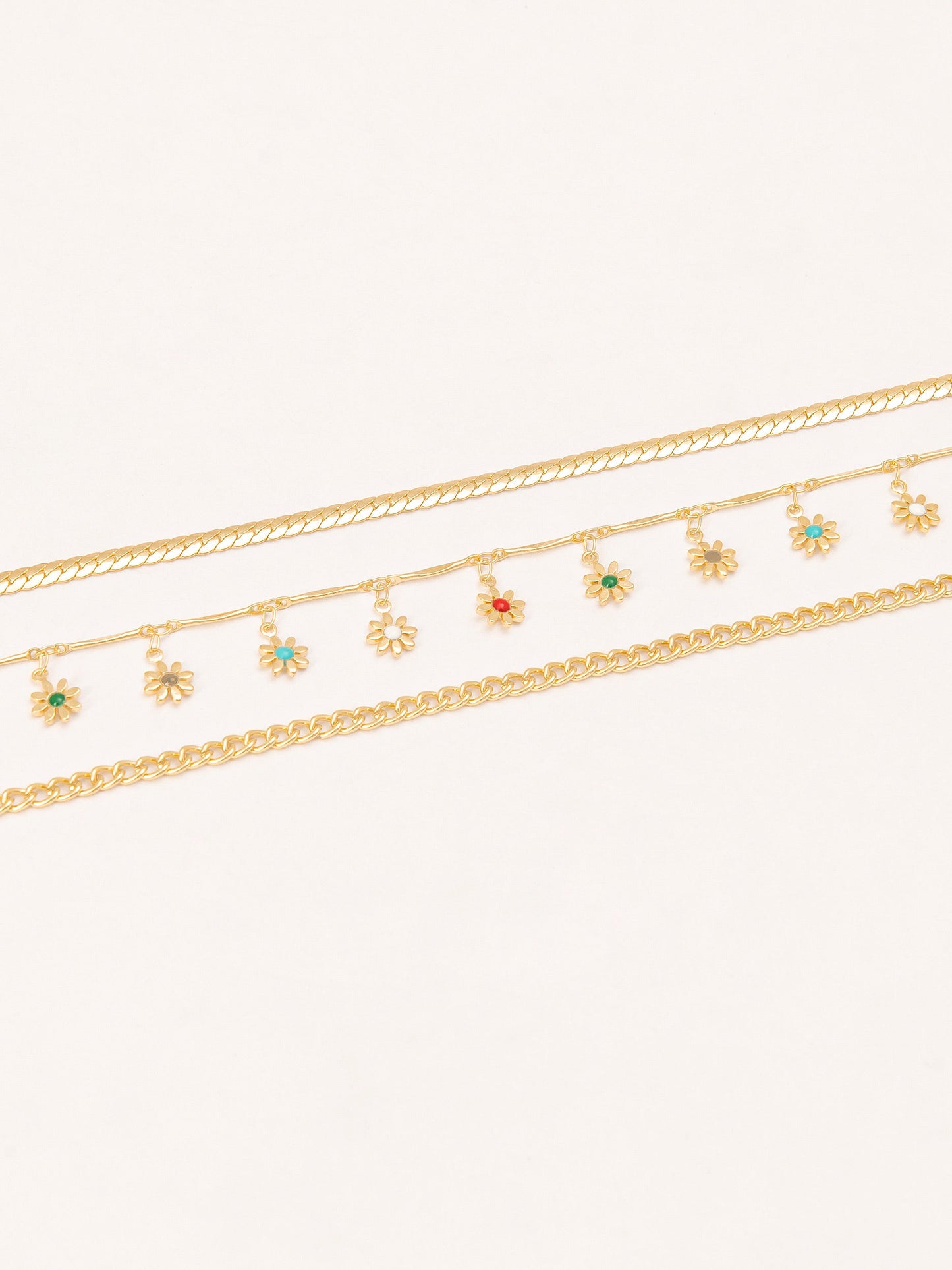 Floral Anklet Set