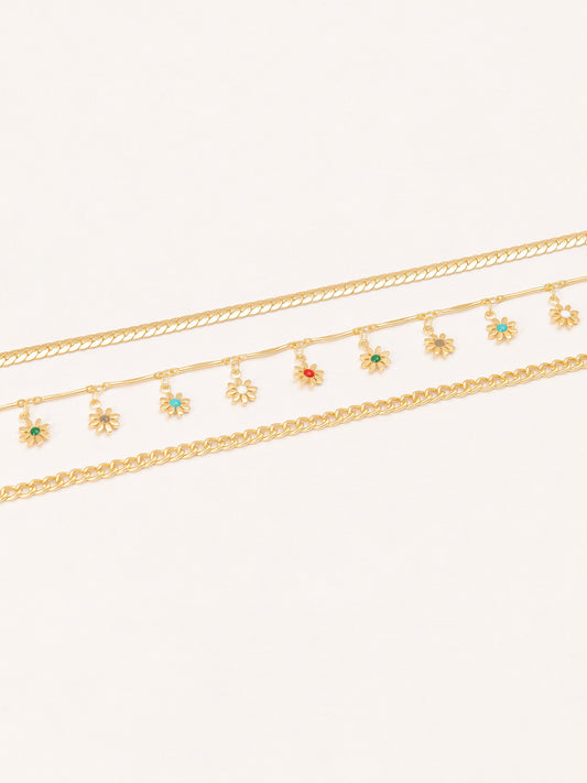 Floral Anklet Set