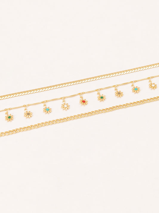 Floral Anklet Set