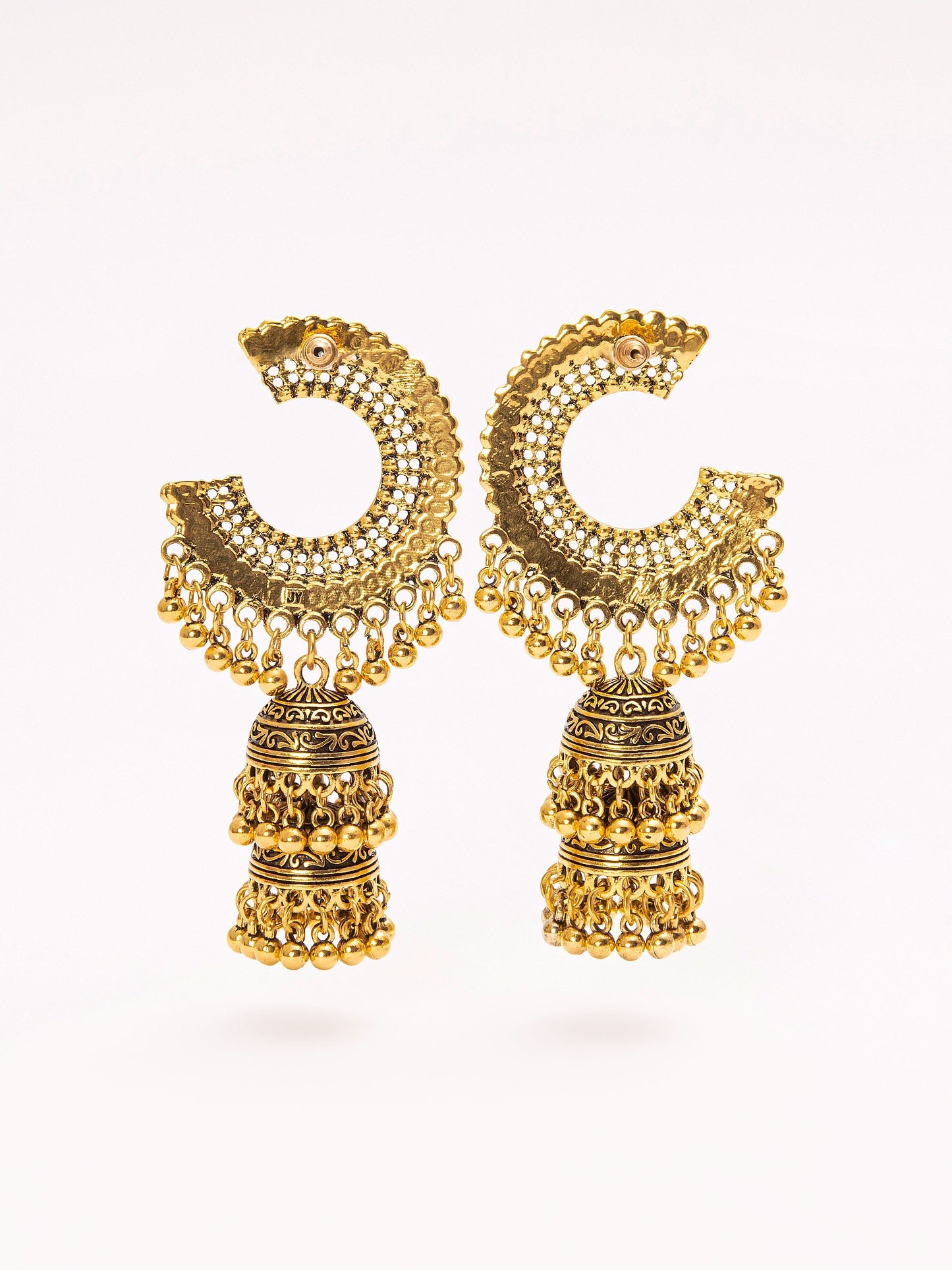 Embellished C-Hoop Jhumkas