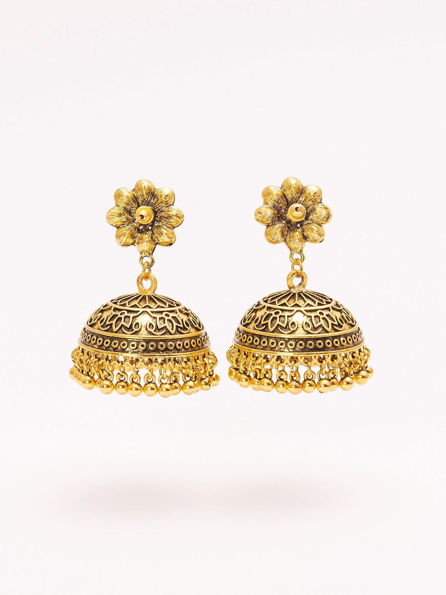 Floral Antique Jhumkas