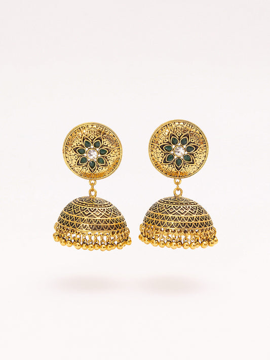 Embellished Metallic Jhumkas