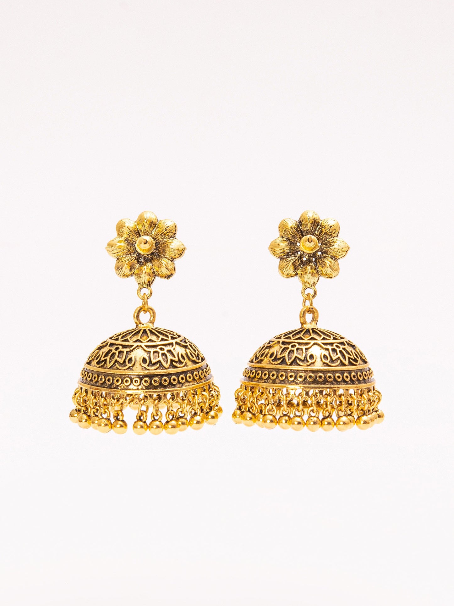 Floral Antique Jhumkas