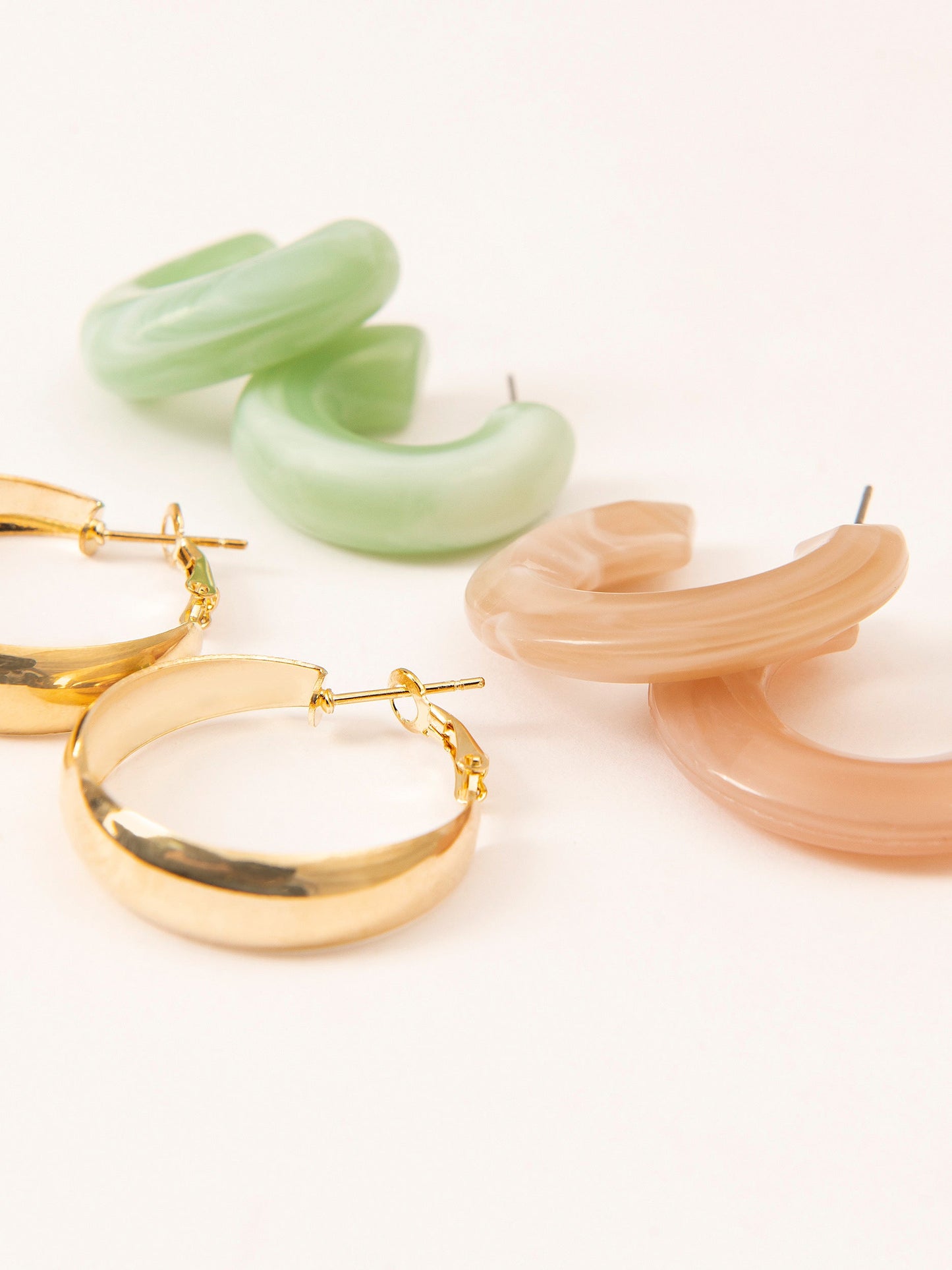 Retro Hoop Earrings Set