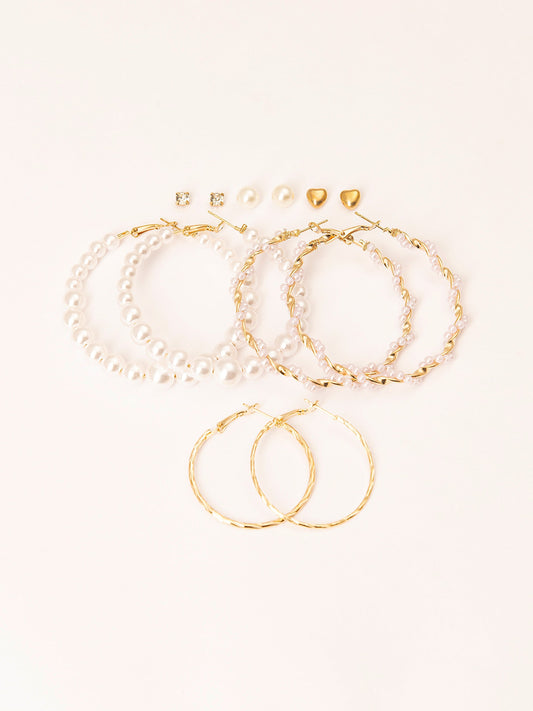 Pearly Earrings Set