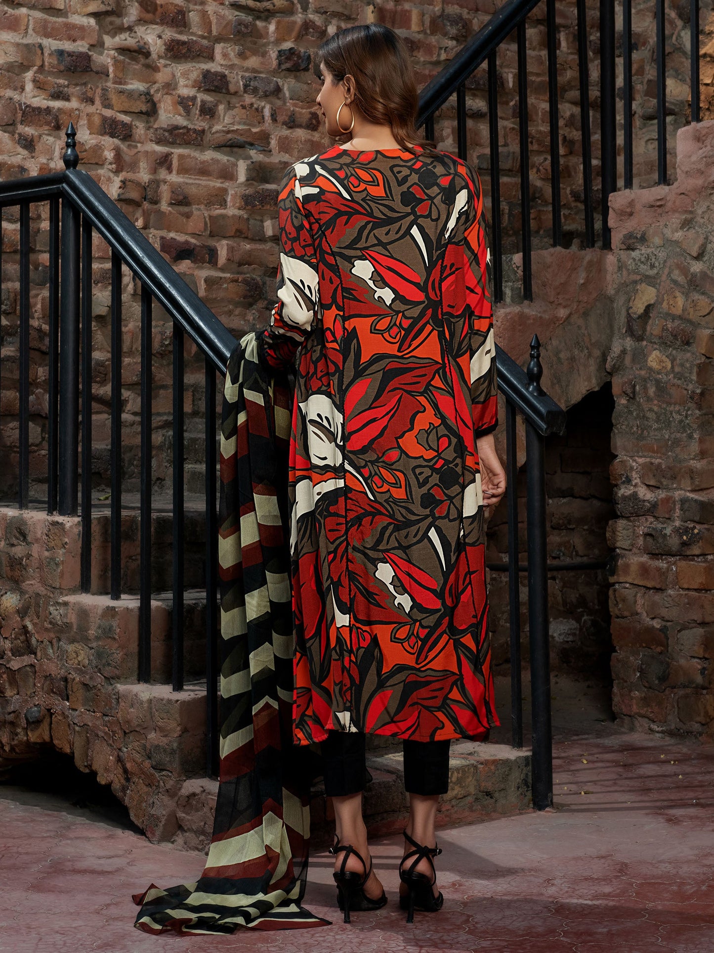 Printed Raw Silk 2 Piece Suit