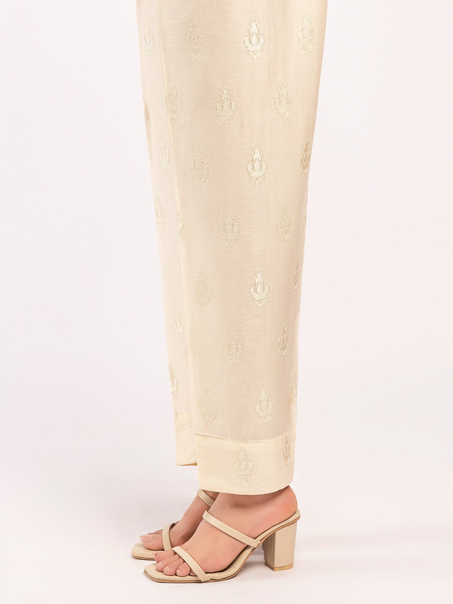 Embroidered Satin Trousers
