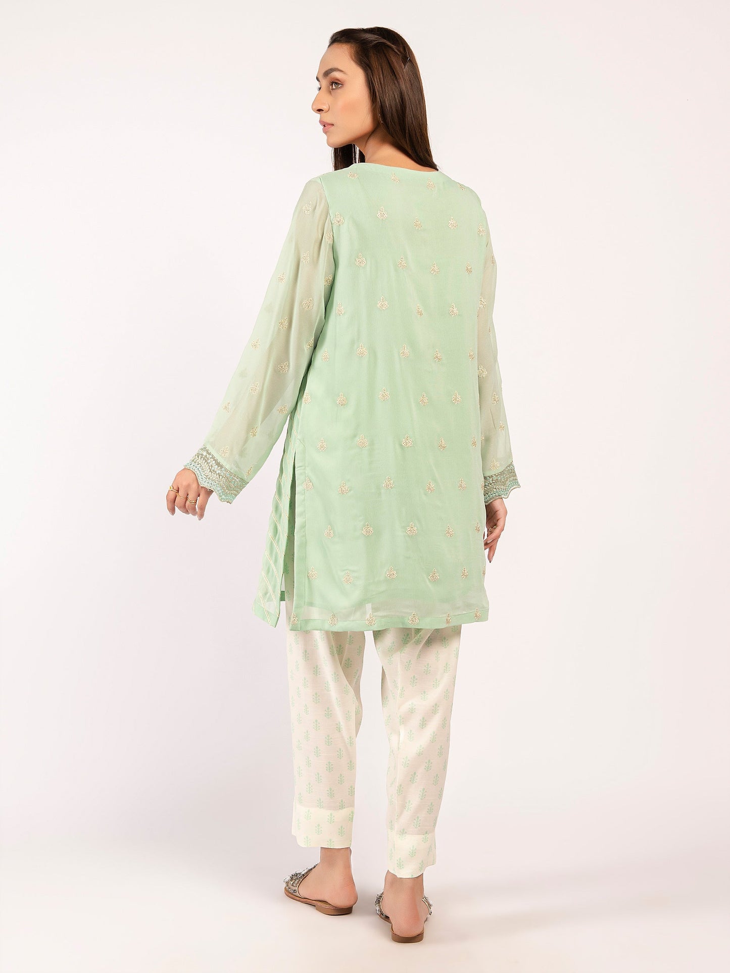 Embroidered Chiffon Suit