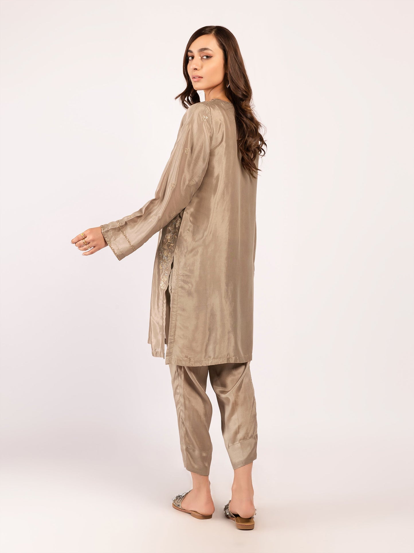 Embroidered Silk Suit