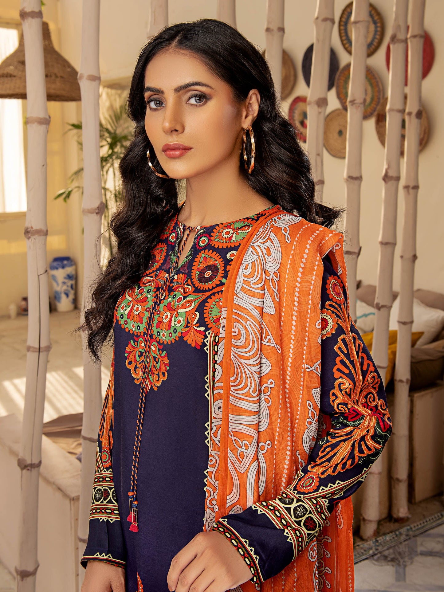 Printed Raw Silk 2 Piece Suit