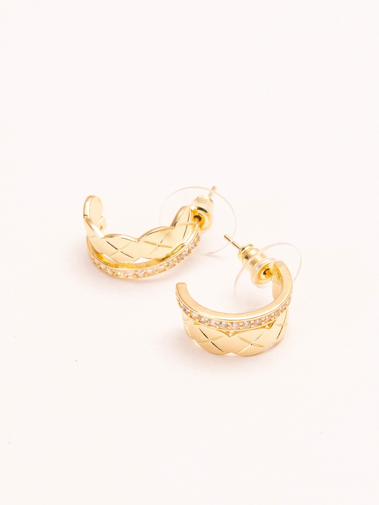 Criss-Cross Huggie Earrings
