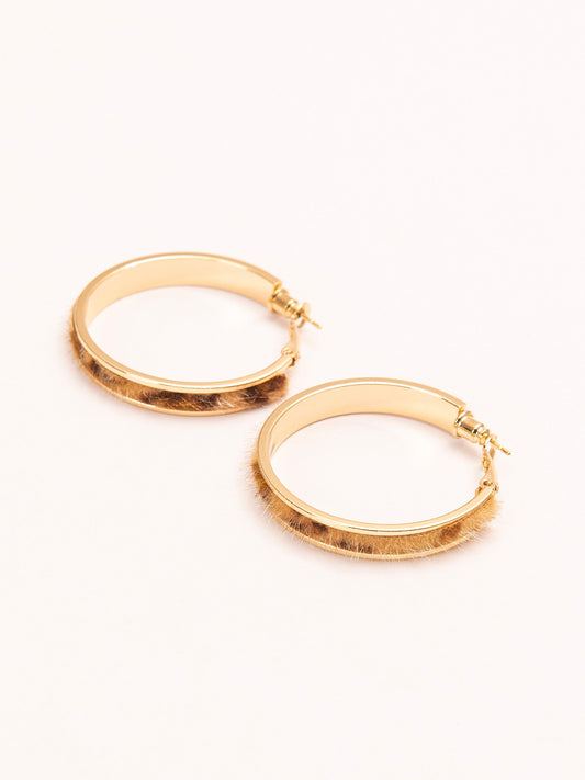 Furry Hooped Earrings