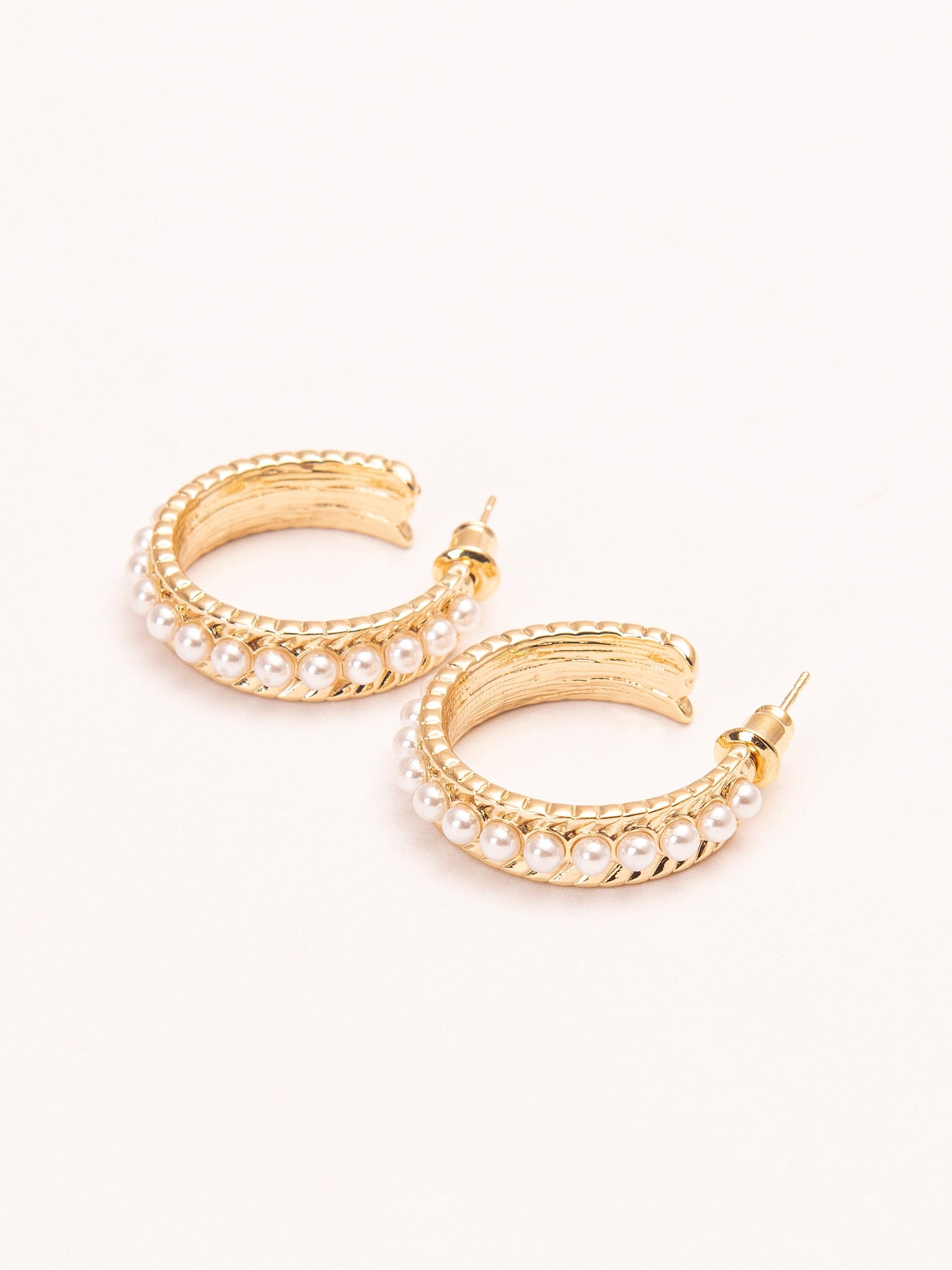Pearl C-Hoop Earrings
