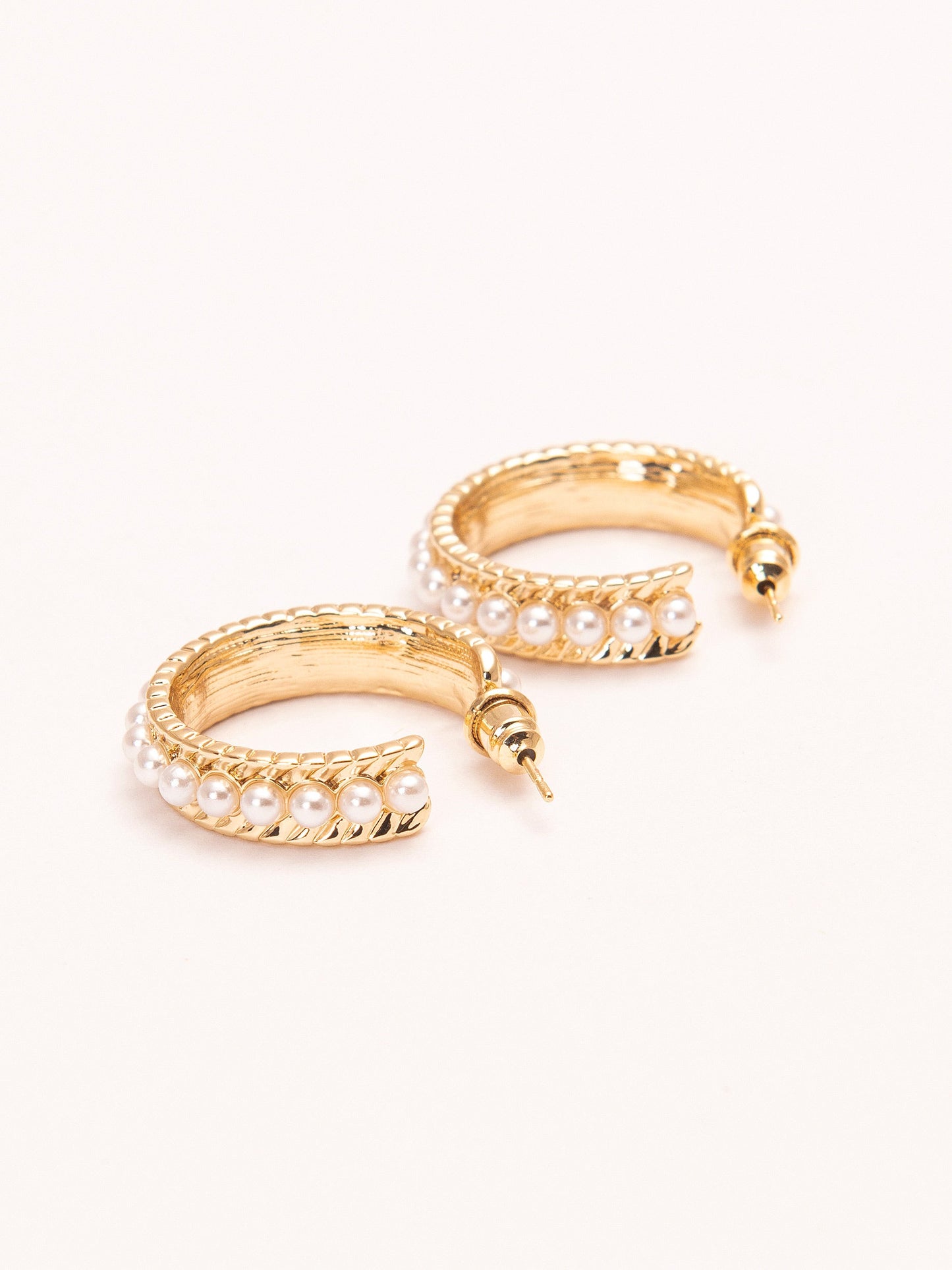 Pearl C-Hoop Earrings