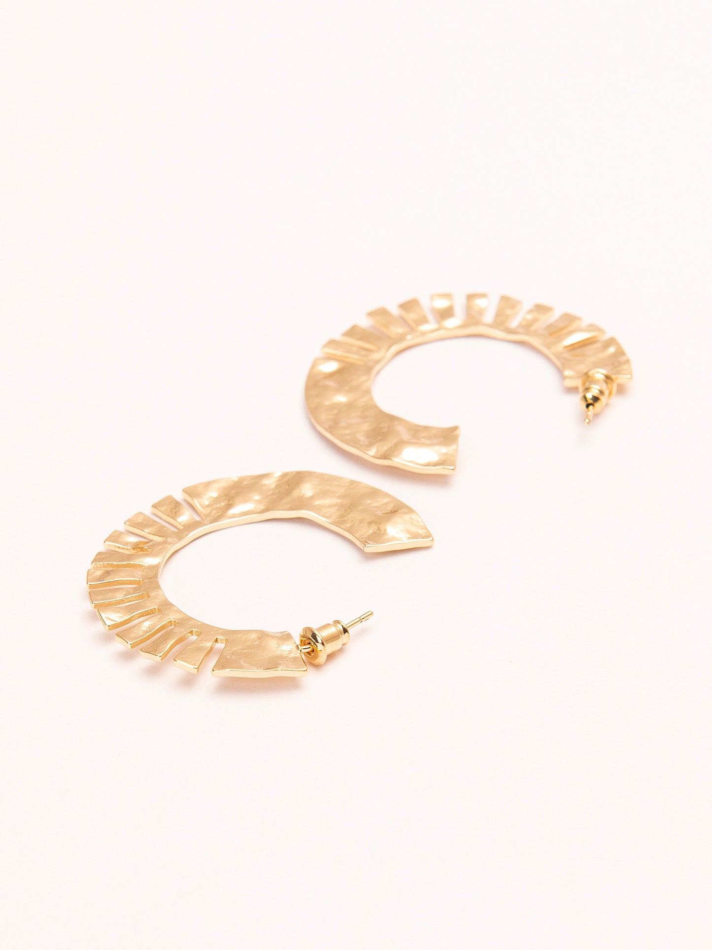 Carved C-Hoop Earrings