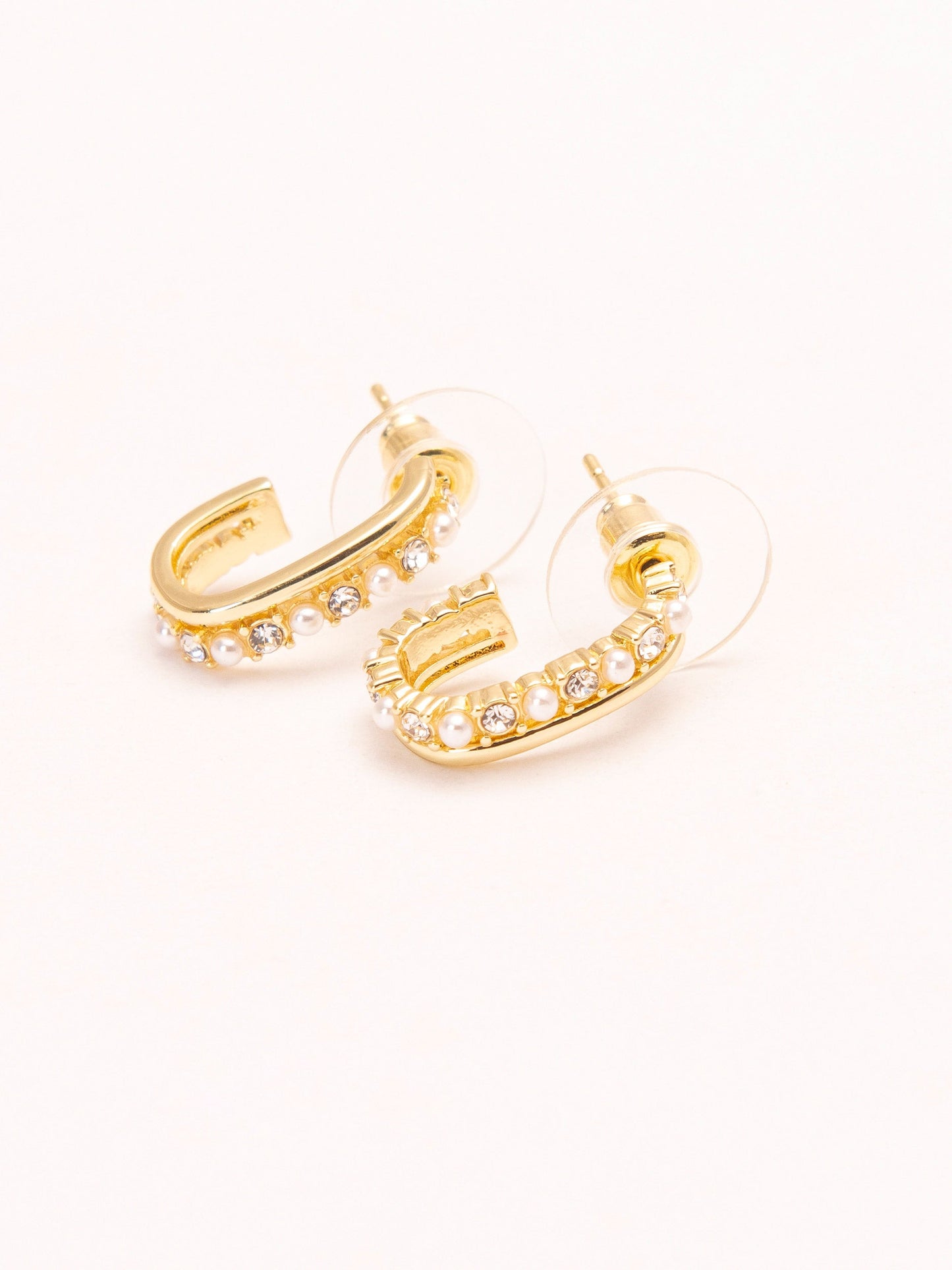Embellished C-Shape Earrings