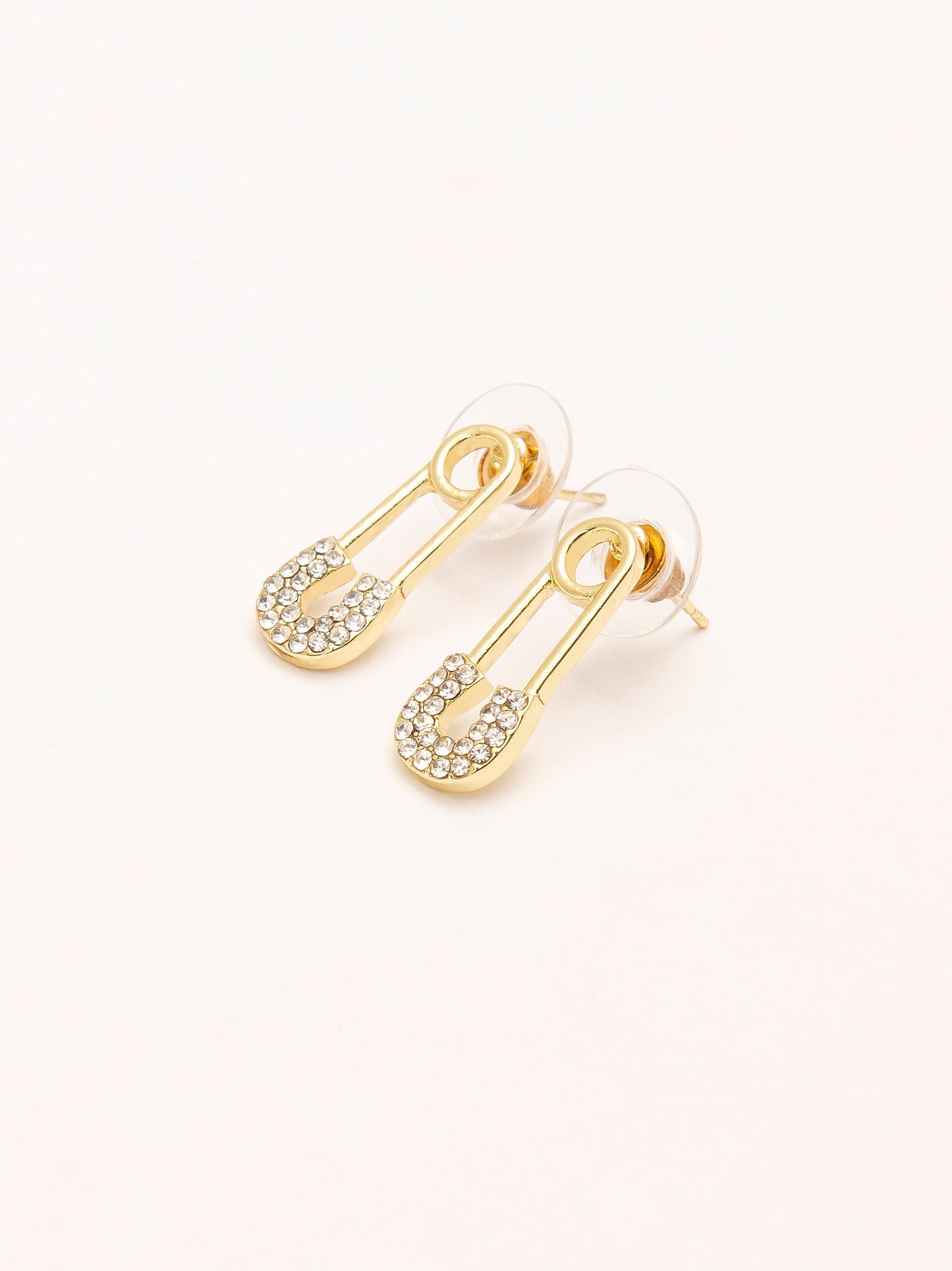 Embellished Safety Pin Earrings