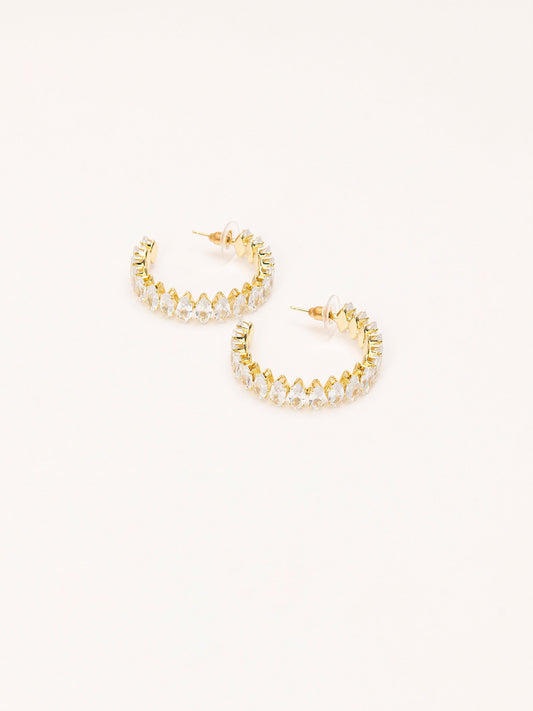 Crystal C-Hoop Earrings