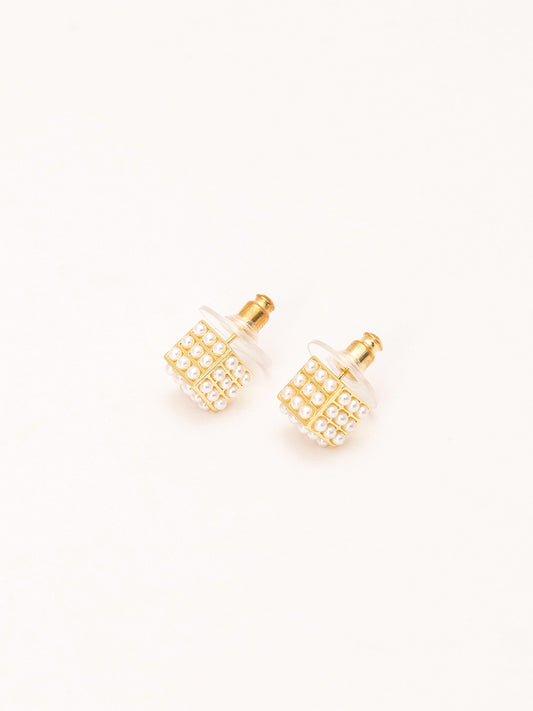 Pearl Cube Earrings