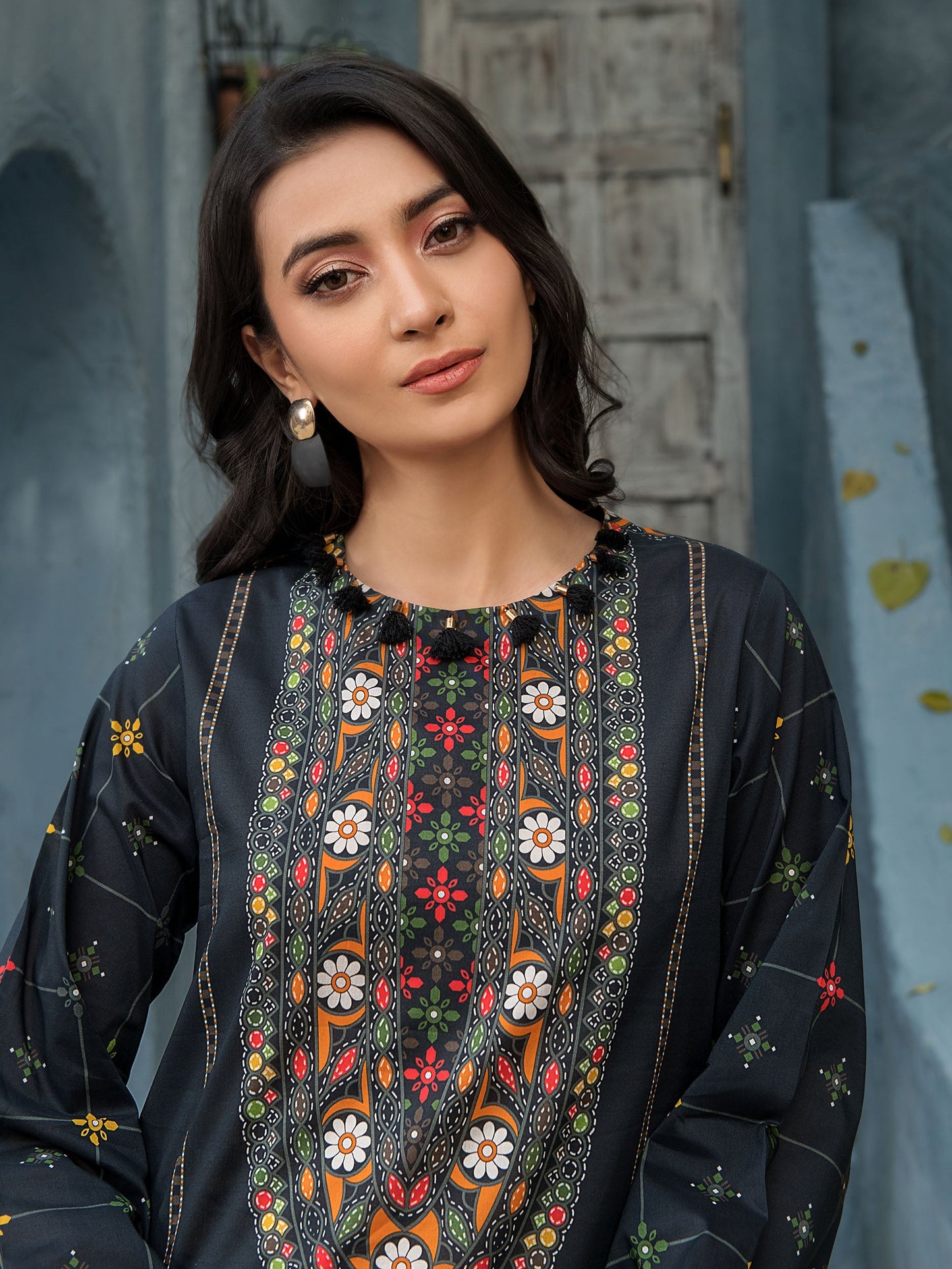 Printed Texture Lawn Shirt