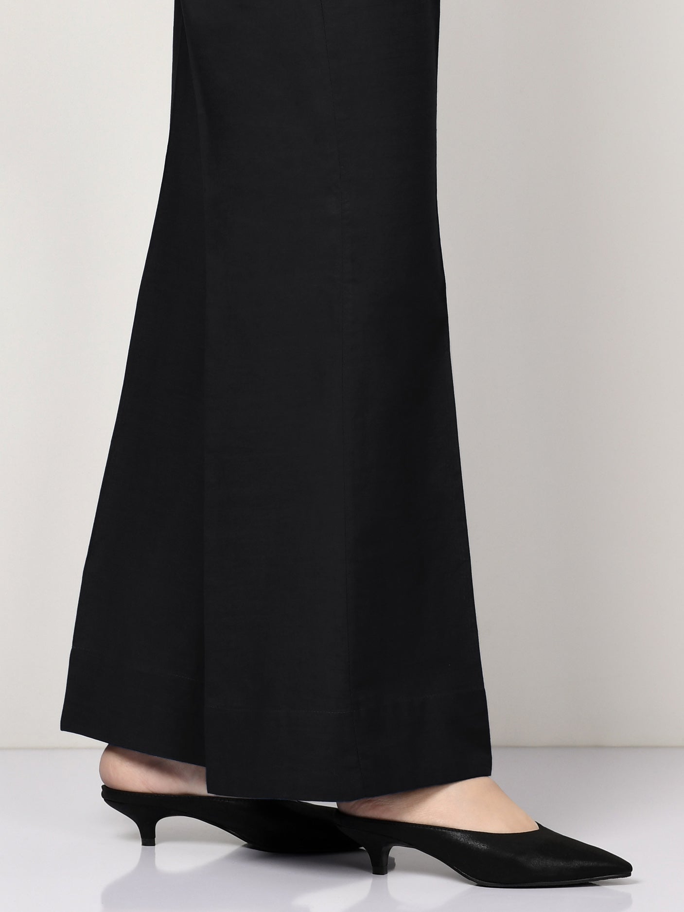 Unstitched Cambric Trouser - Black