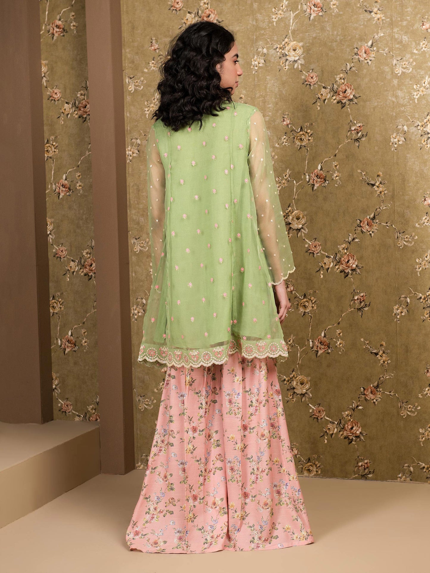 Embroidered Organza Suit