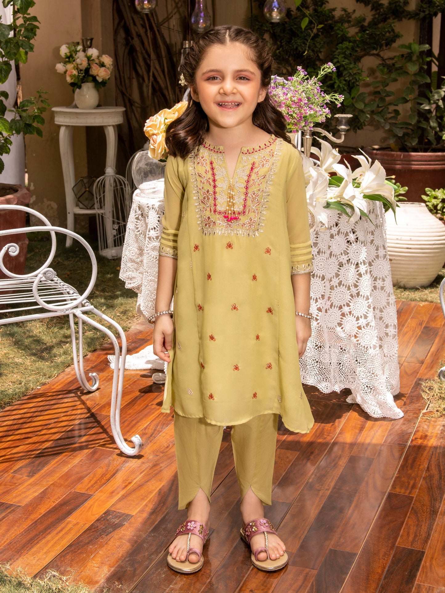 Embroidered Chiffon Suit