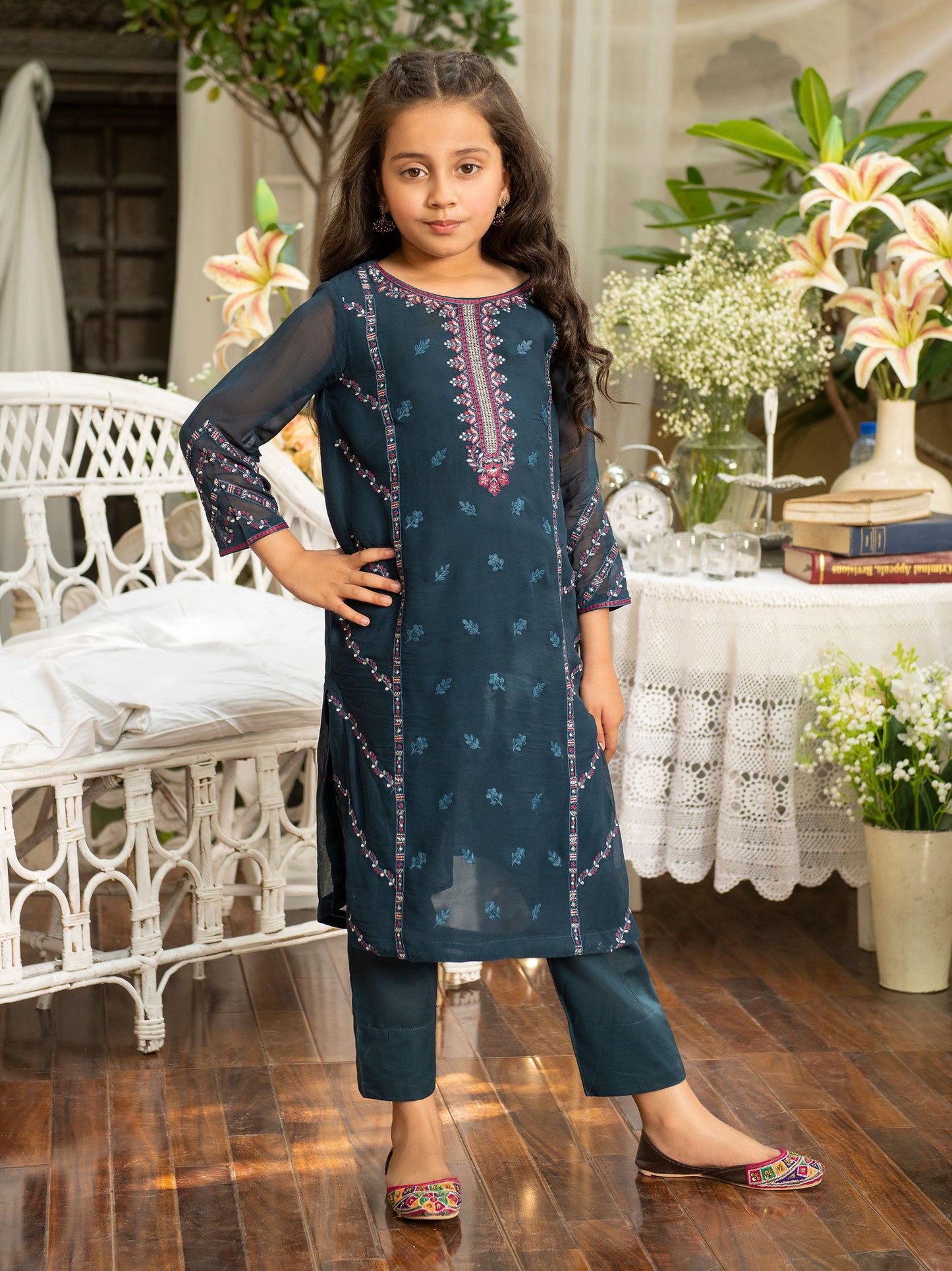 Embroidered Chiffon Suit