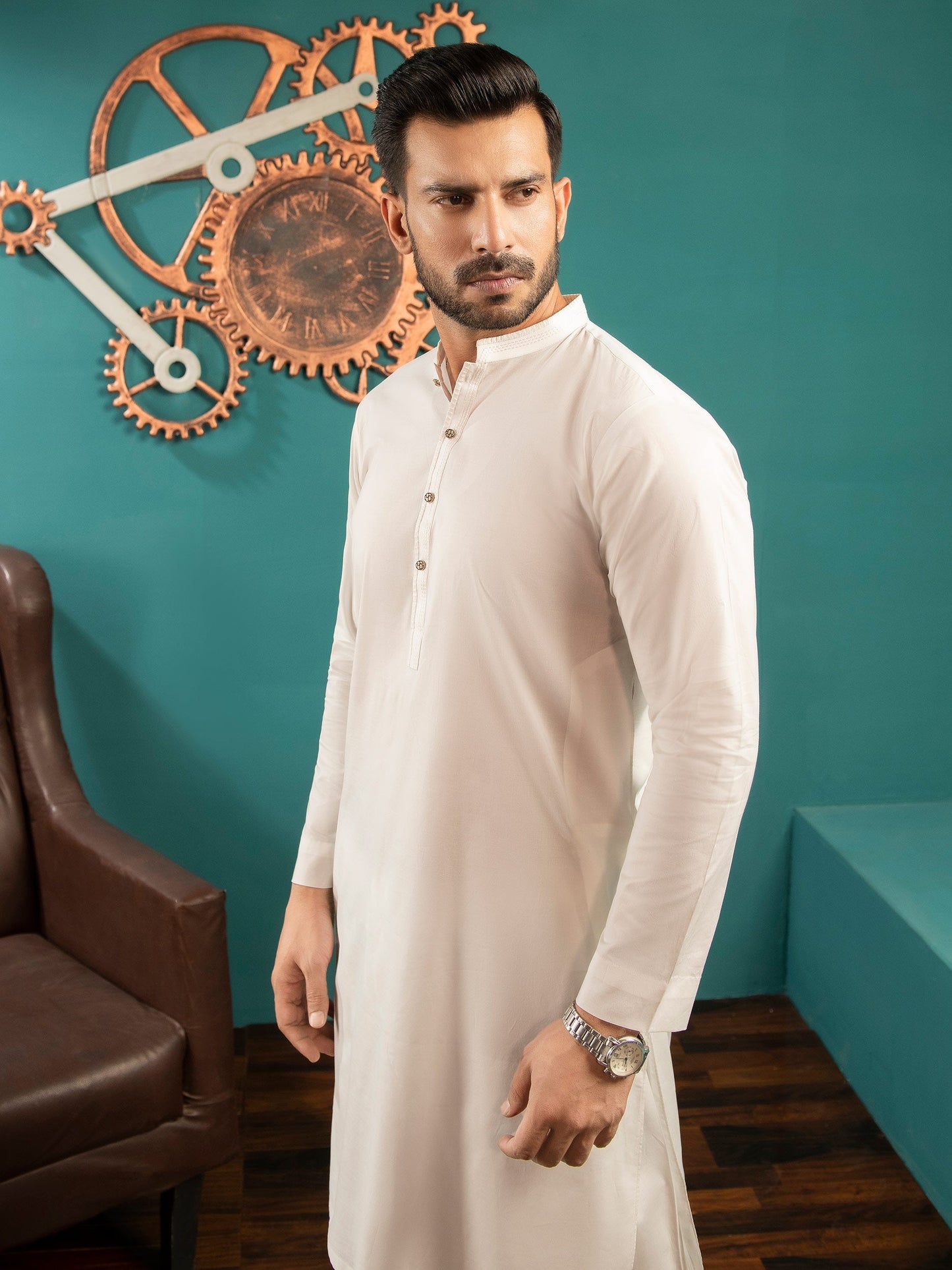 2 Piece Embroidered Cotton Suit