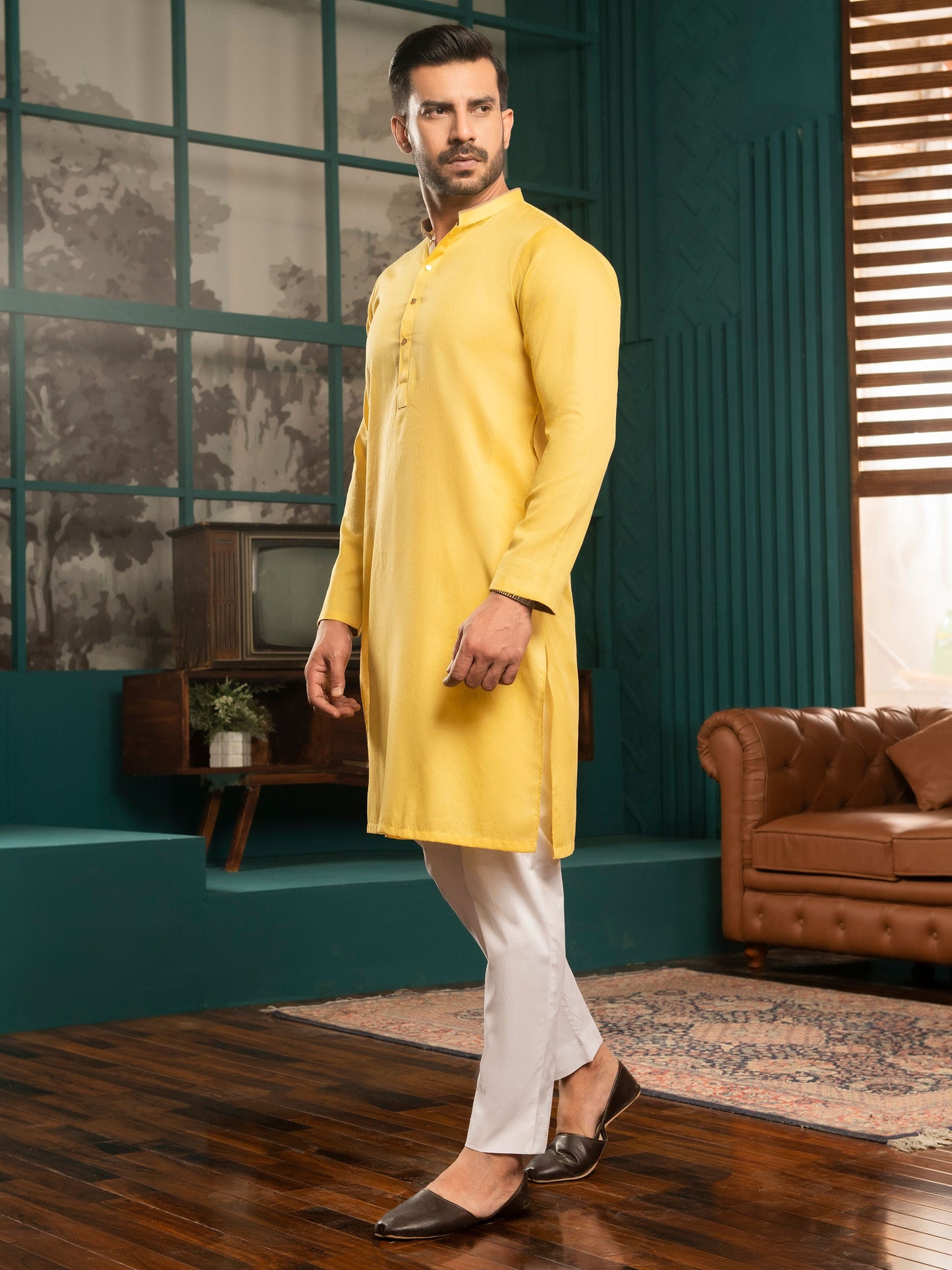 Self Jacquard Kurta