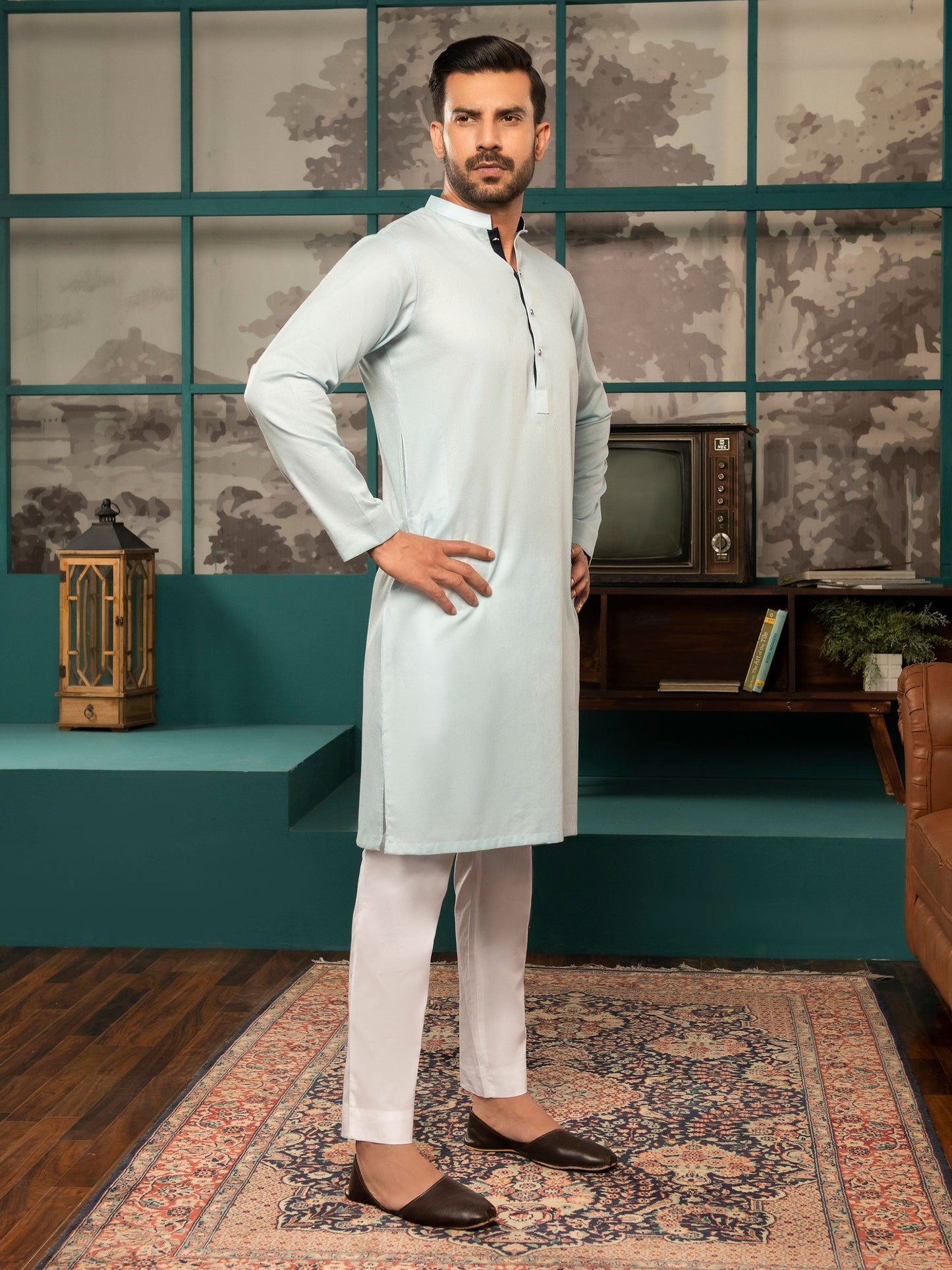 Self Jacquard Kurta