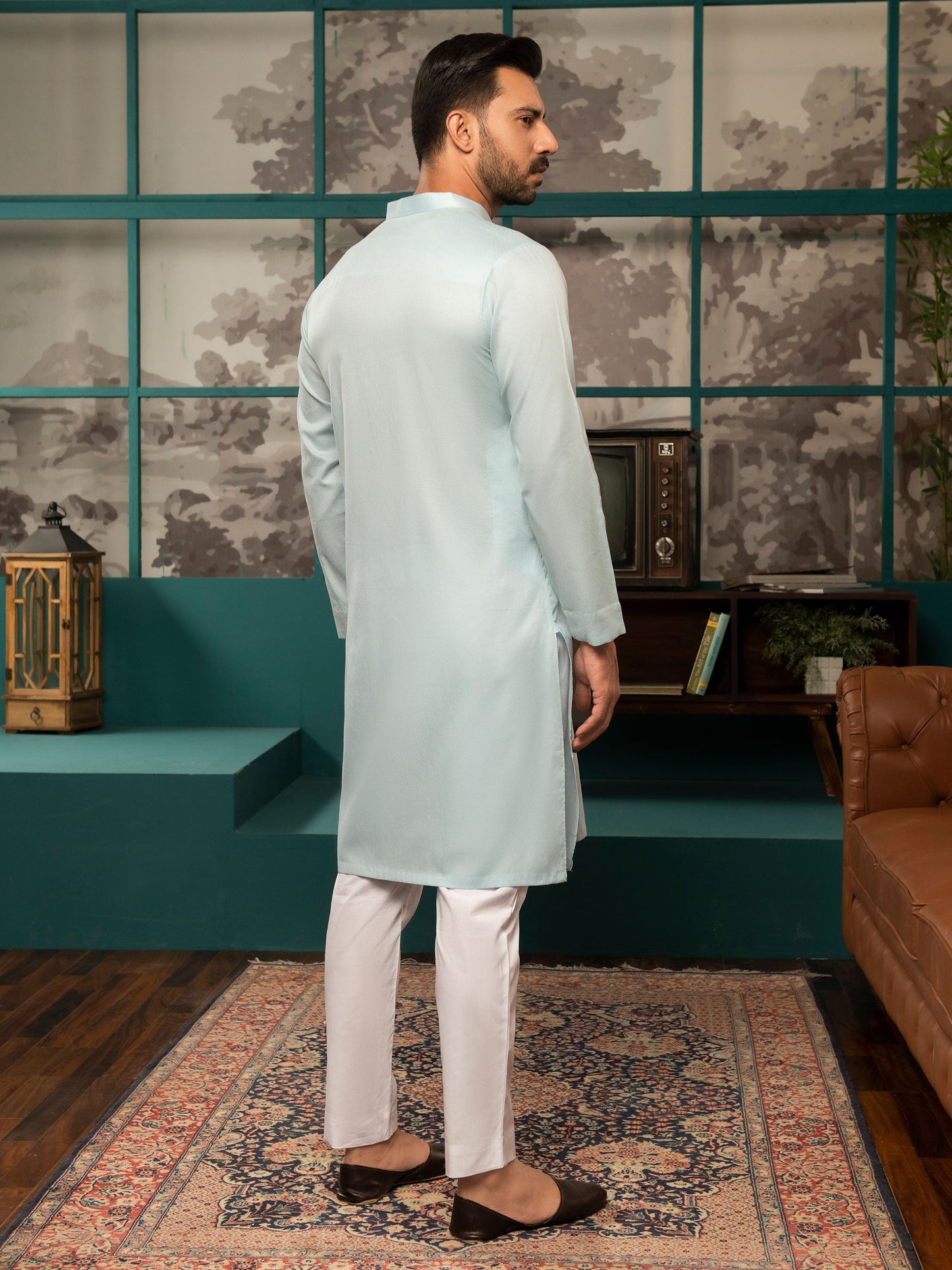 Self Jacquard Kurta