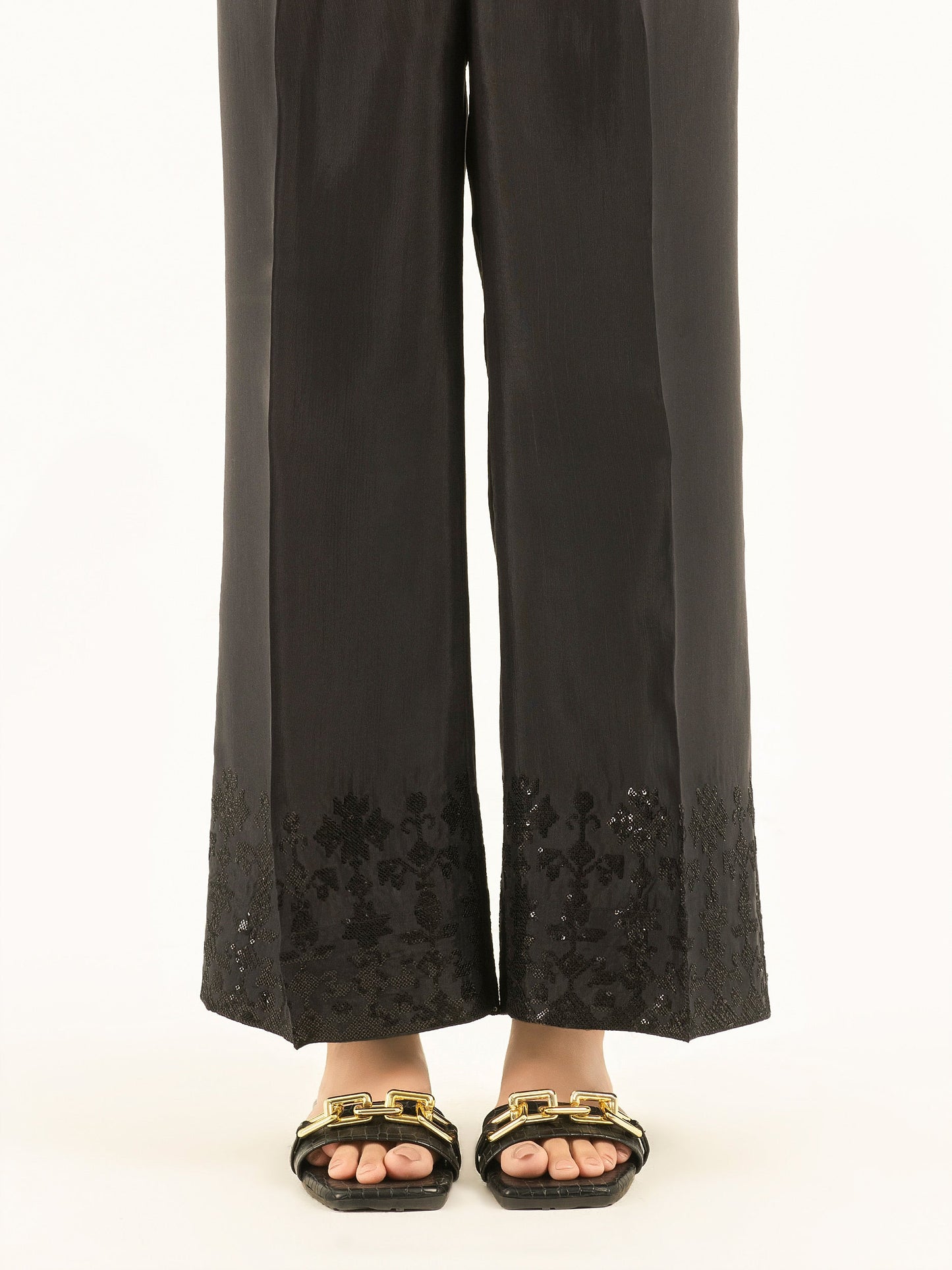 Embroidered Silk Trousers