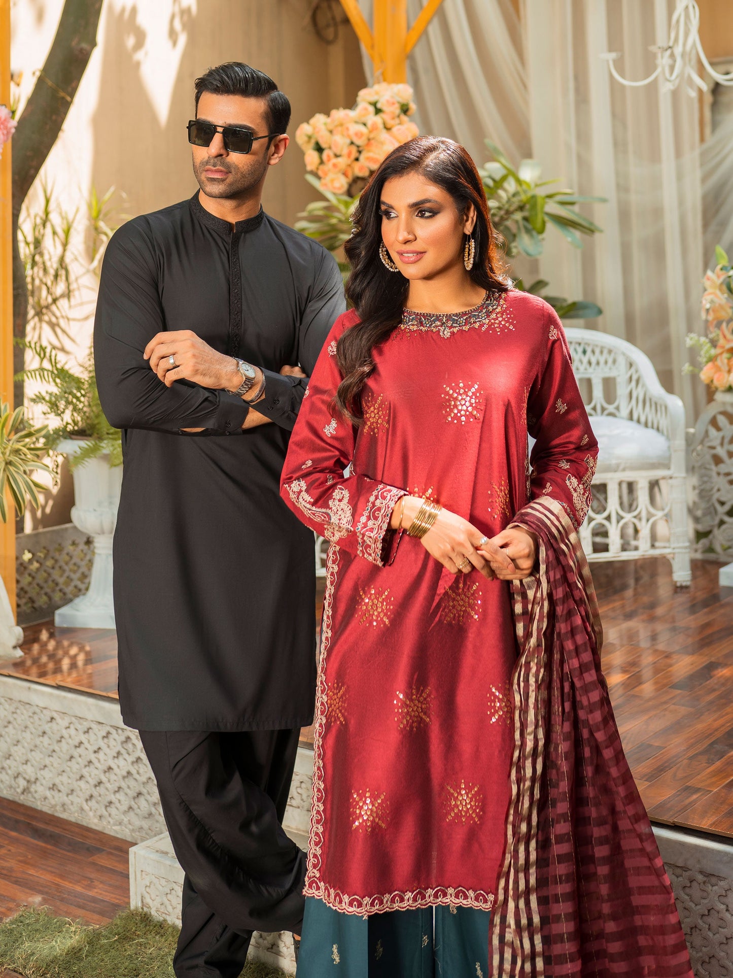 Embroidered Viscose Suit