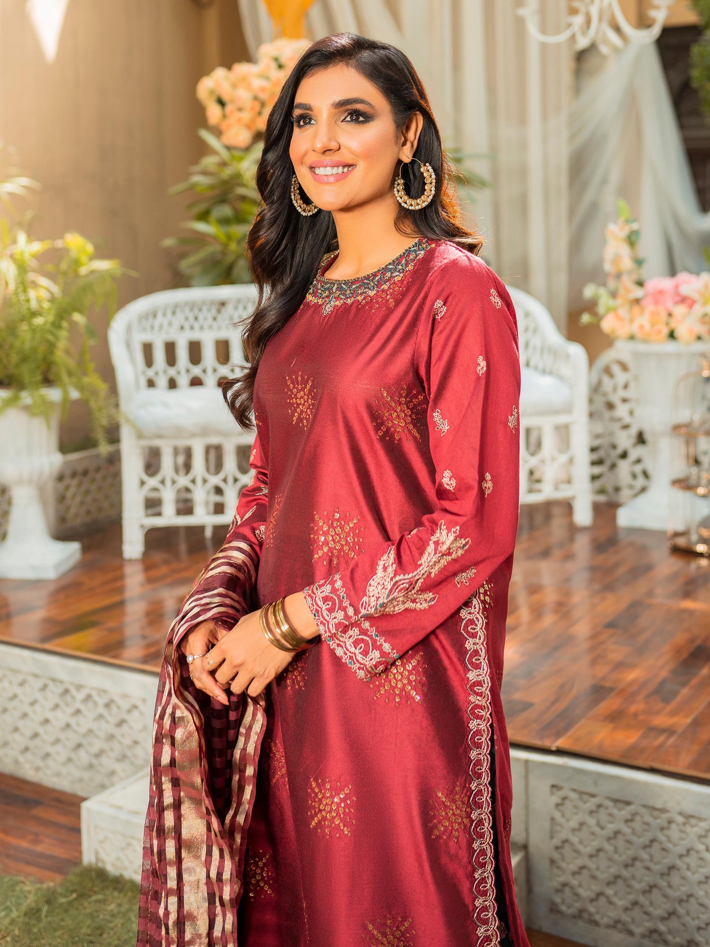 Embroidered Viscose Suit