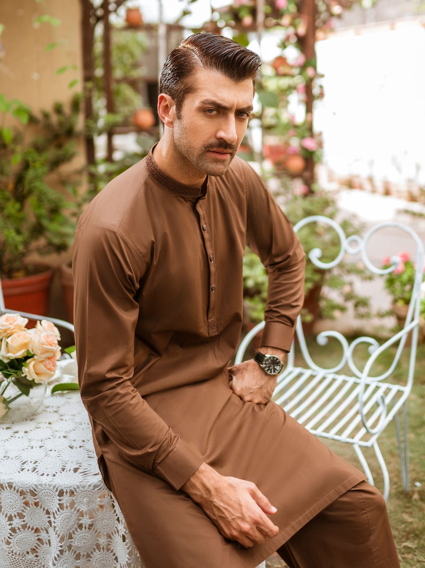 2 Piece Embroidered Cotton Suit