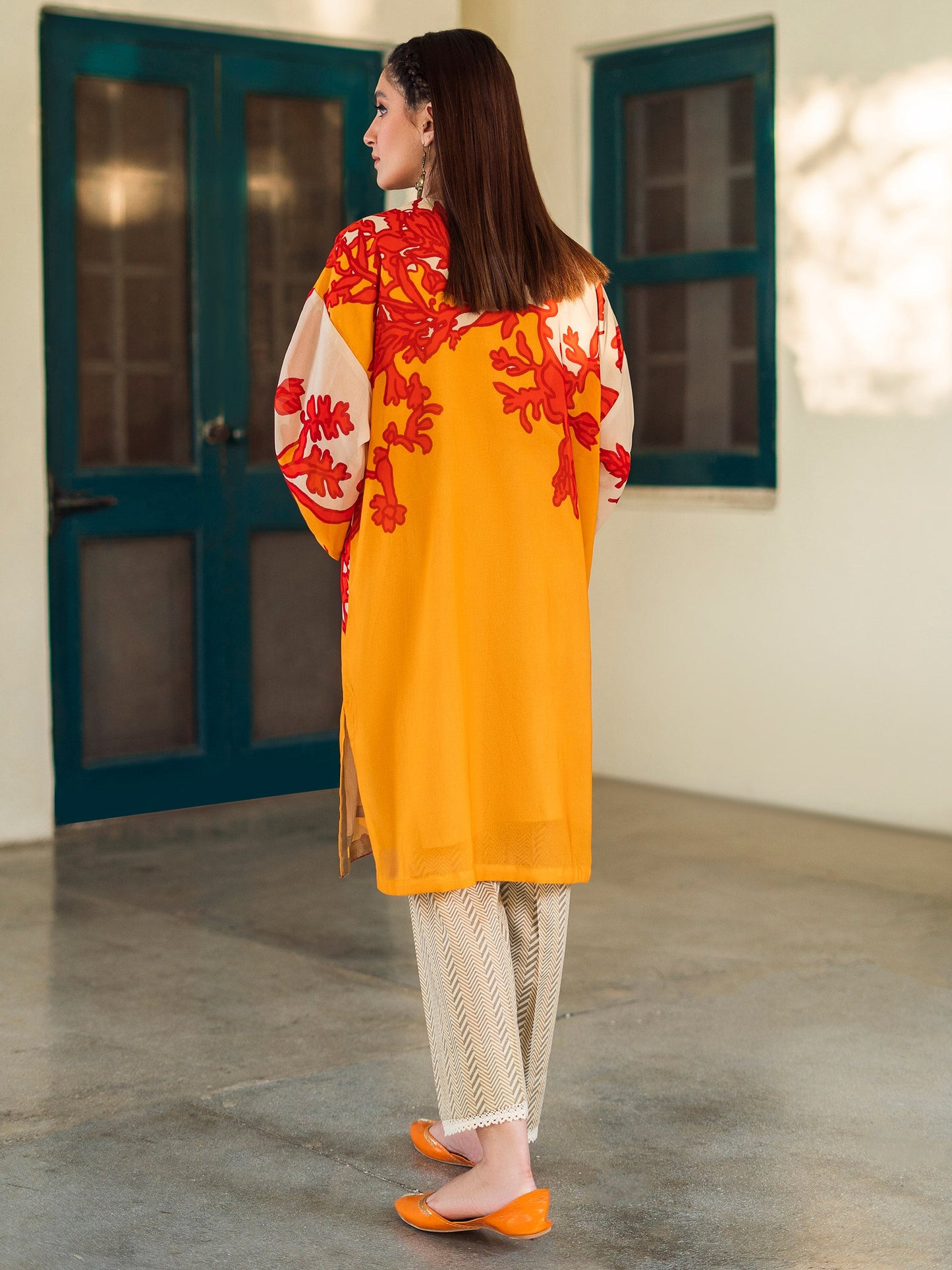 Printed Baggy Chiffon Shirt