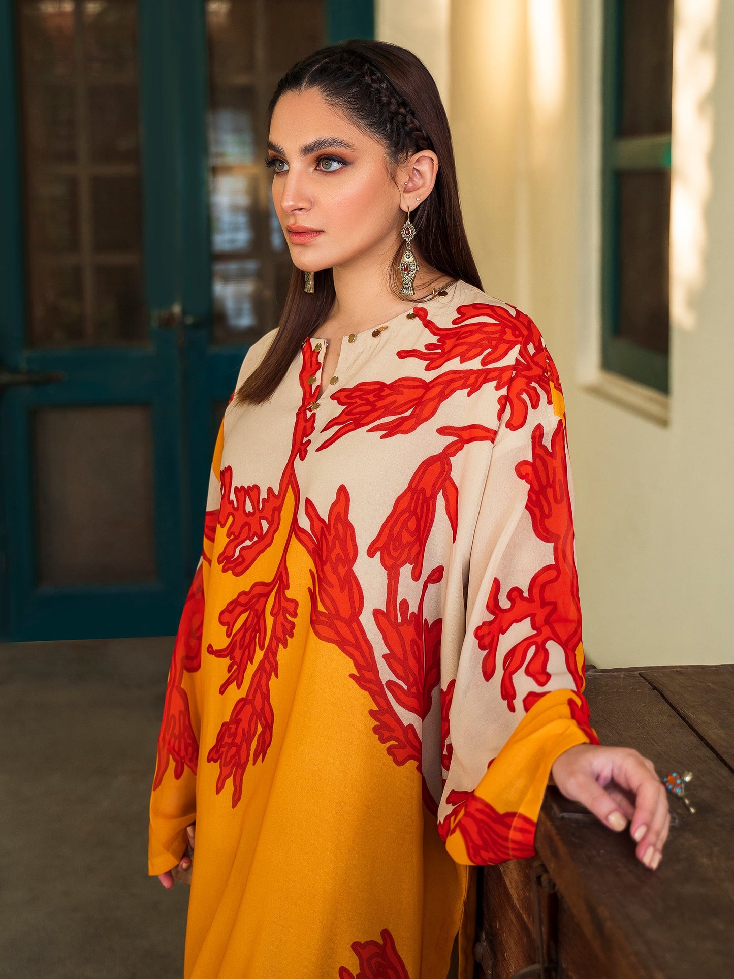 Printed Baggy Chiffon Shirt