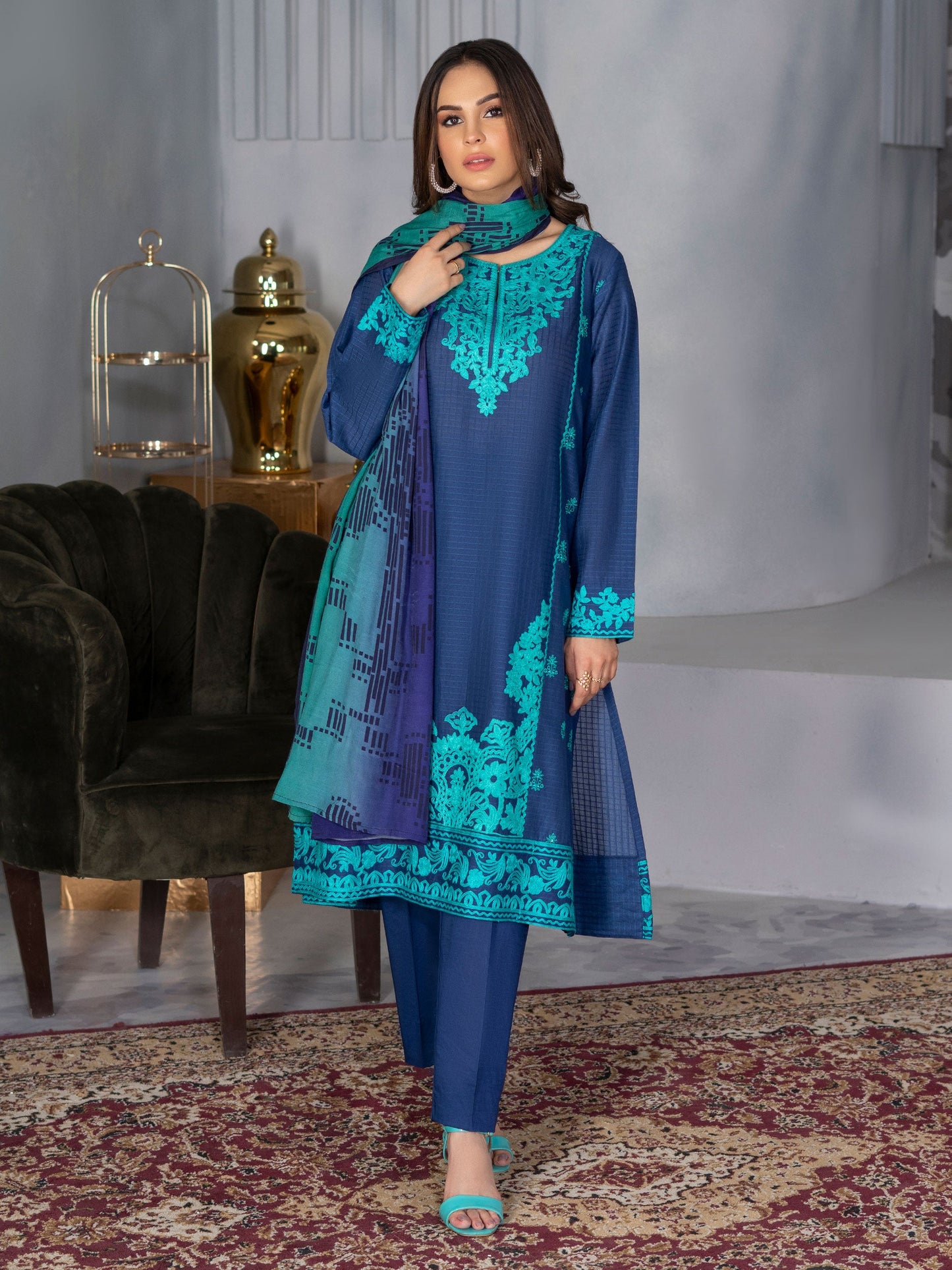 3 Piece Embroidered Lawn Suit