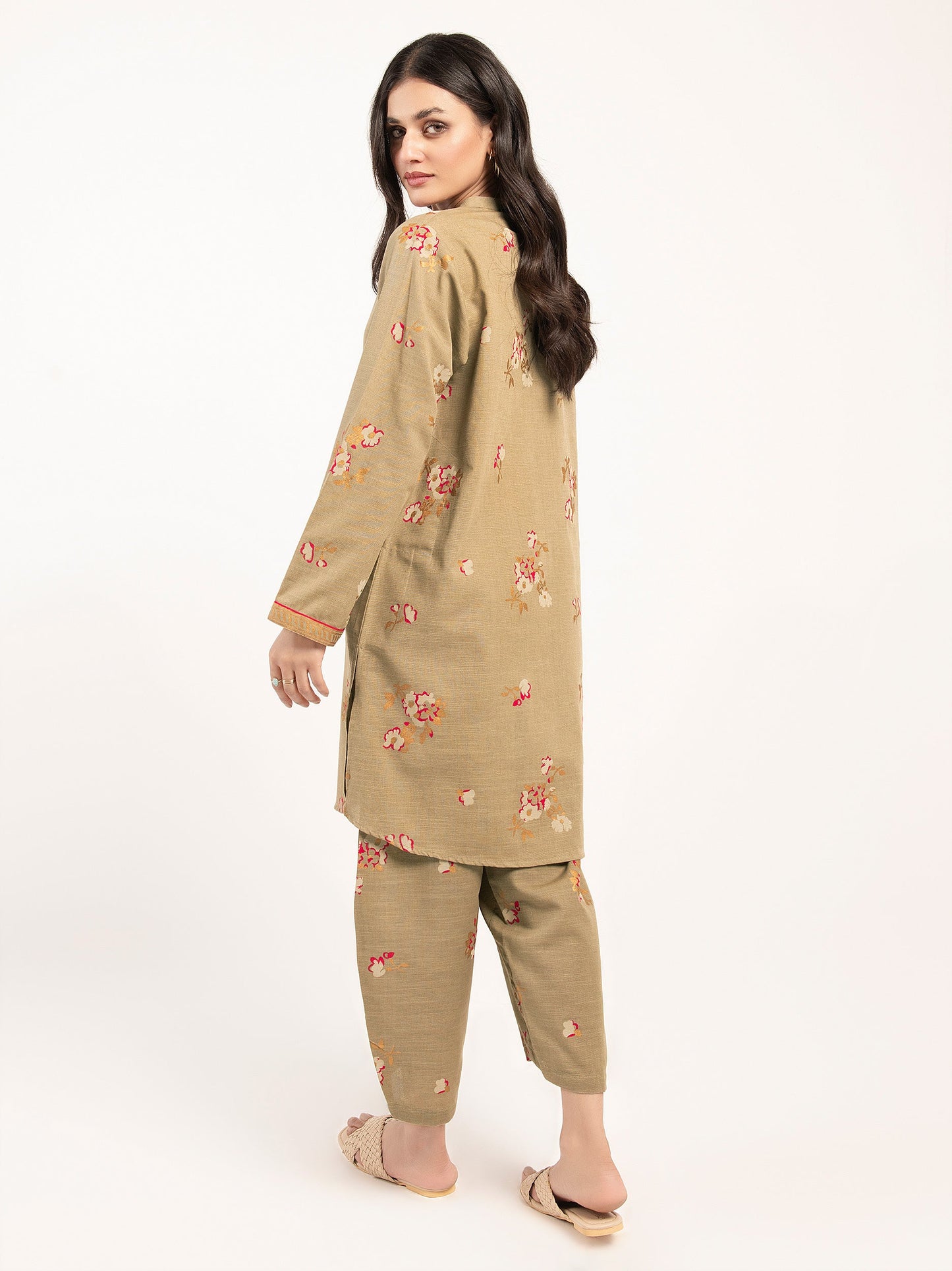 Gold Pasting Khaddar Suit