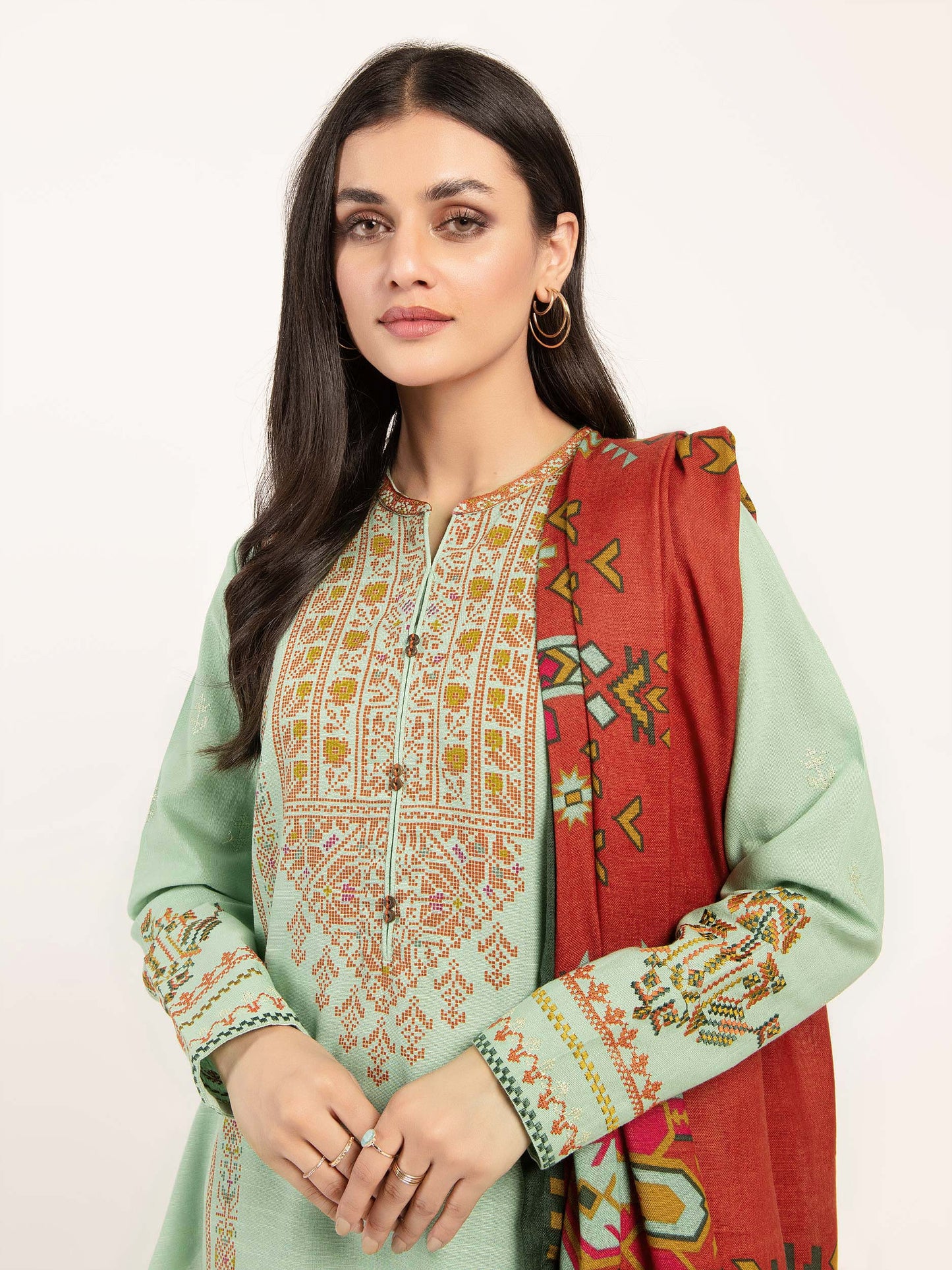 Embroidered Khaddar Suit