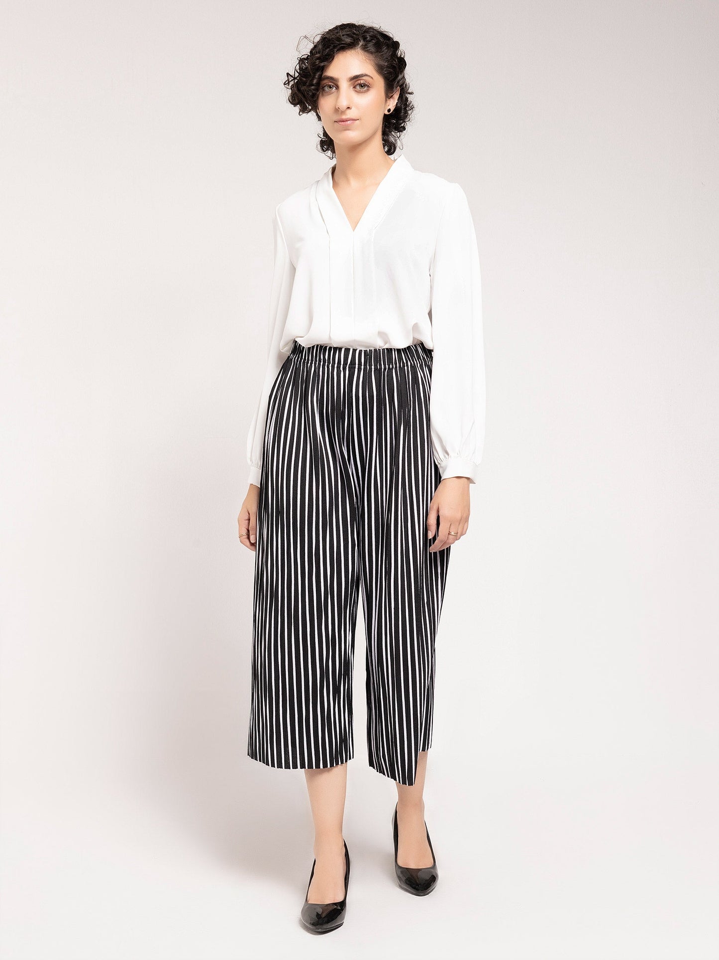 Striped Culotte Pants